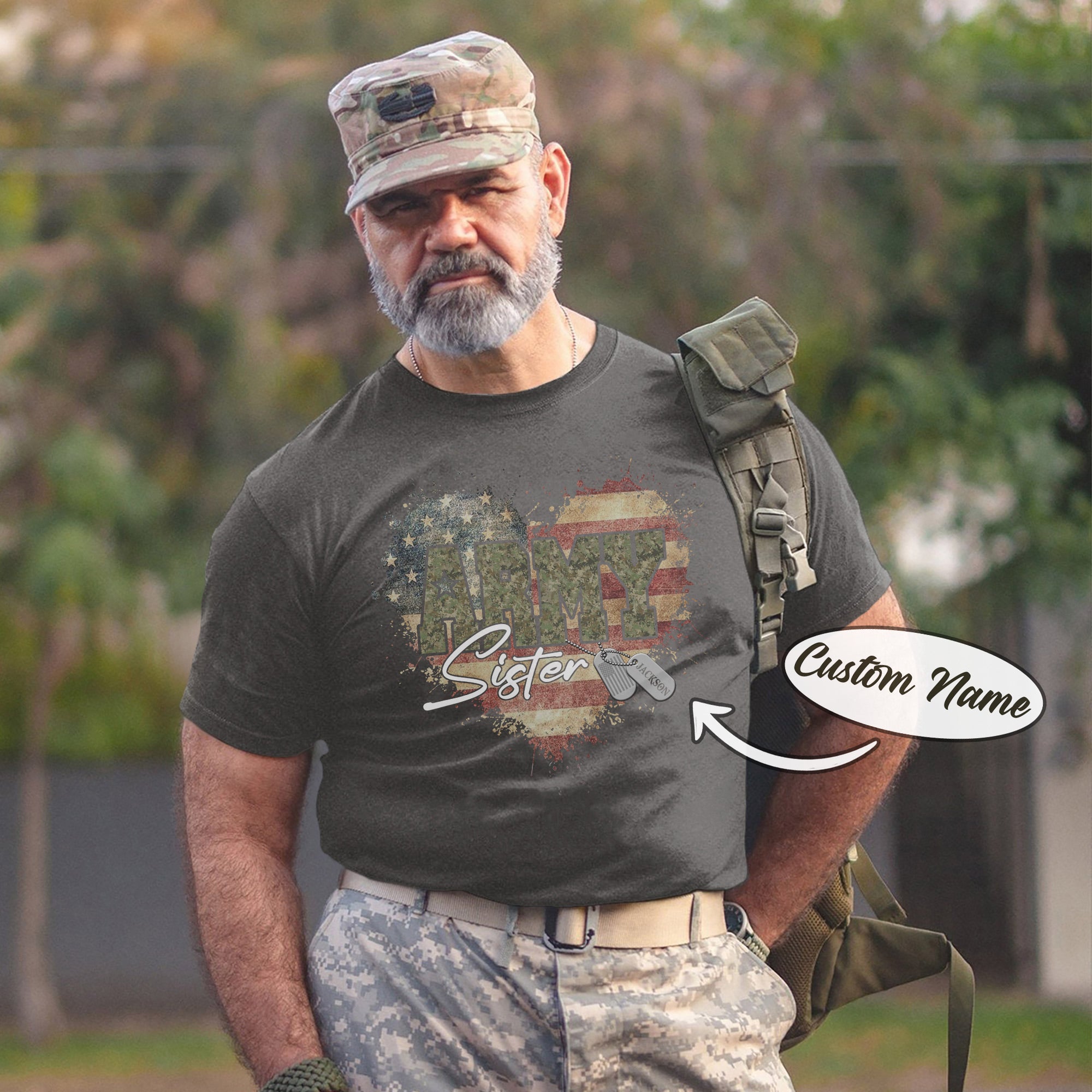 US Army Military Veteran Patriotic Service Tribute Personalized T-Shirt