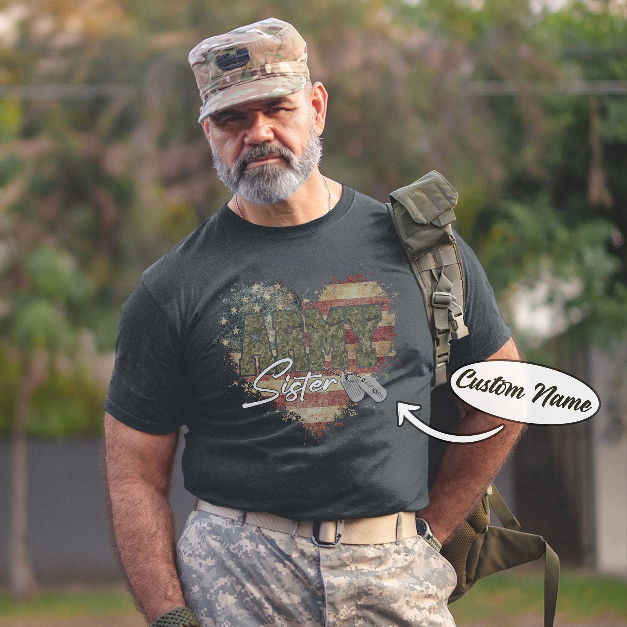 US Army Military Veteran Patriotic Service Tribute Personalized T-Shirt