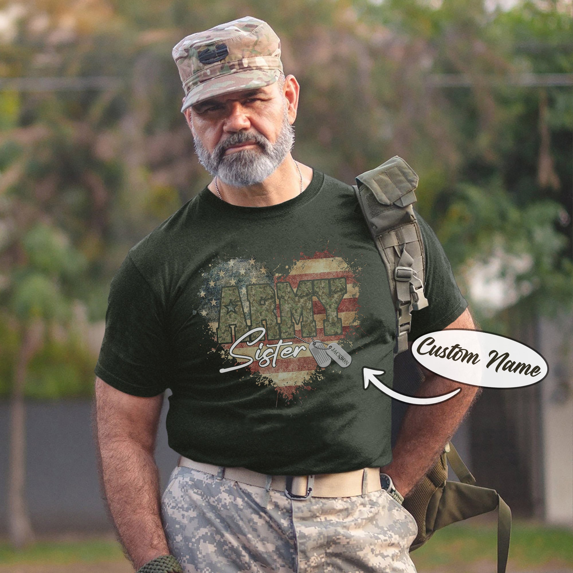 US Army Military Veteran Patriotic Service Tribute Personalized T-Shirt