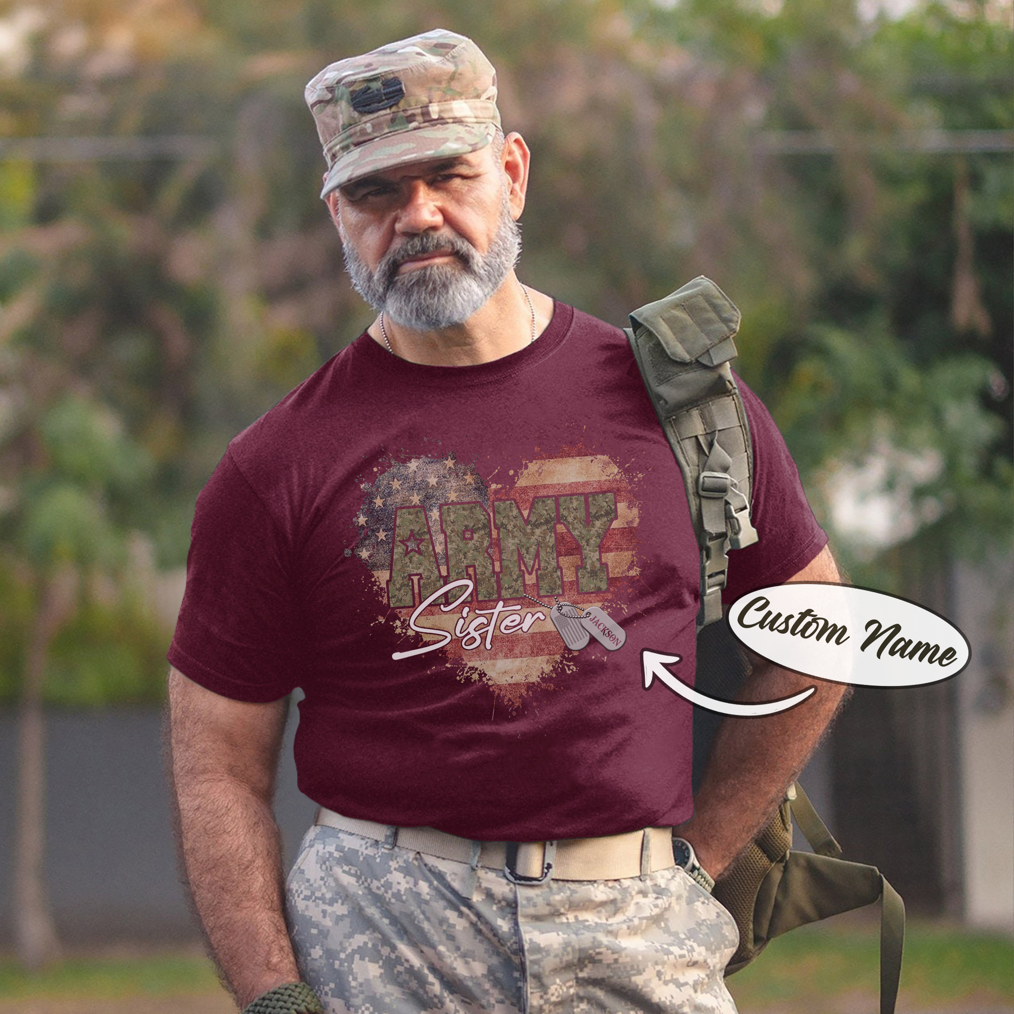 US Army Military Veteran Patriotic Service Tribute Personalized T-Shirt