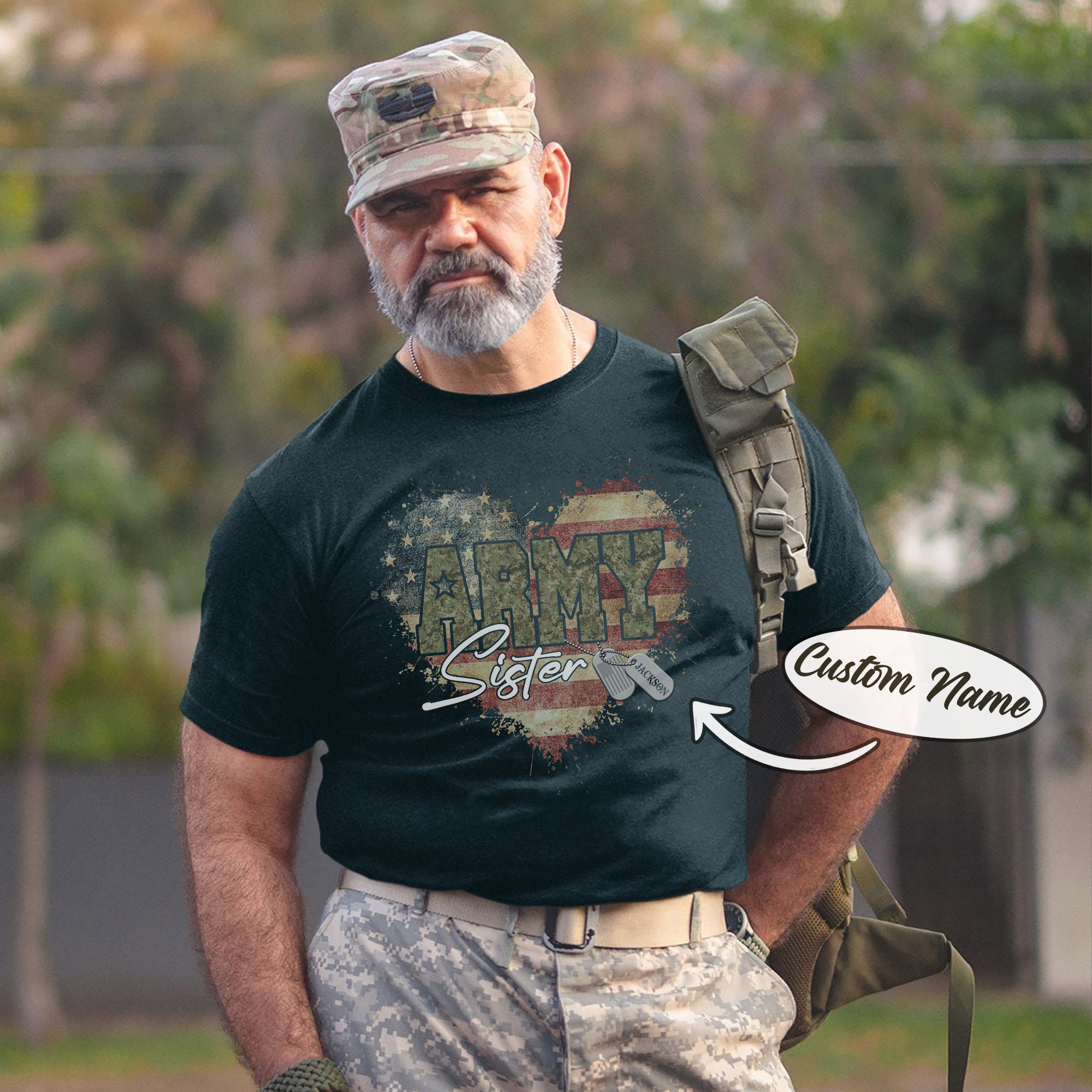 US Army Military Veteran Patriotic Service Tribute Personalized T-Shirt