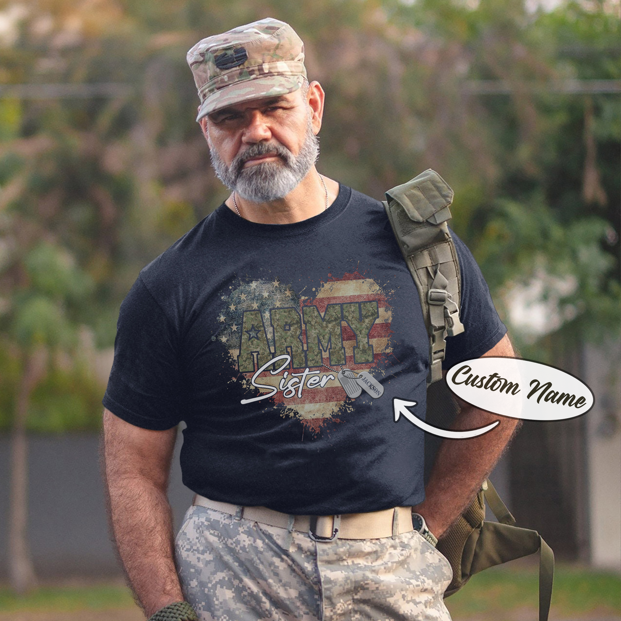 US Army Military Veteran Patriotic Service Tribute Personalized T-Shirt