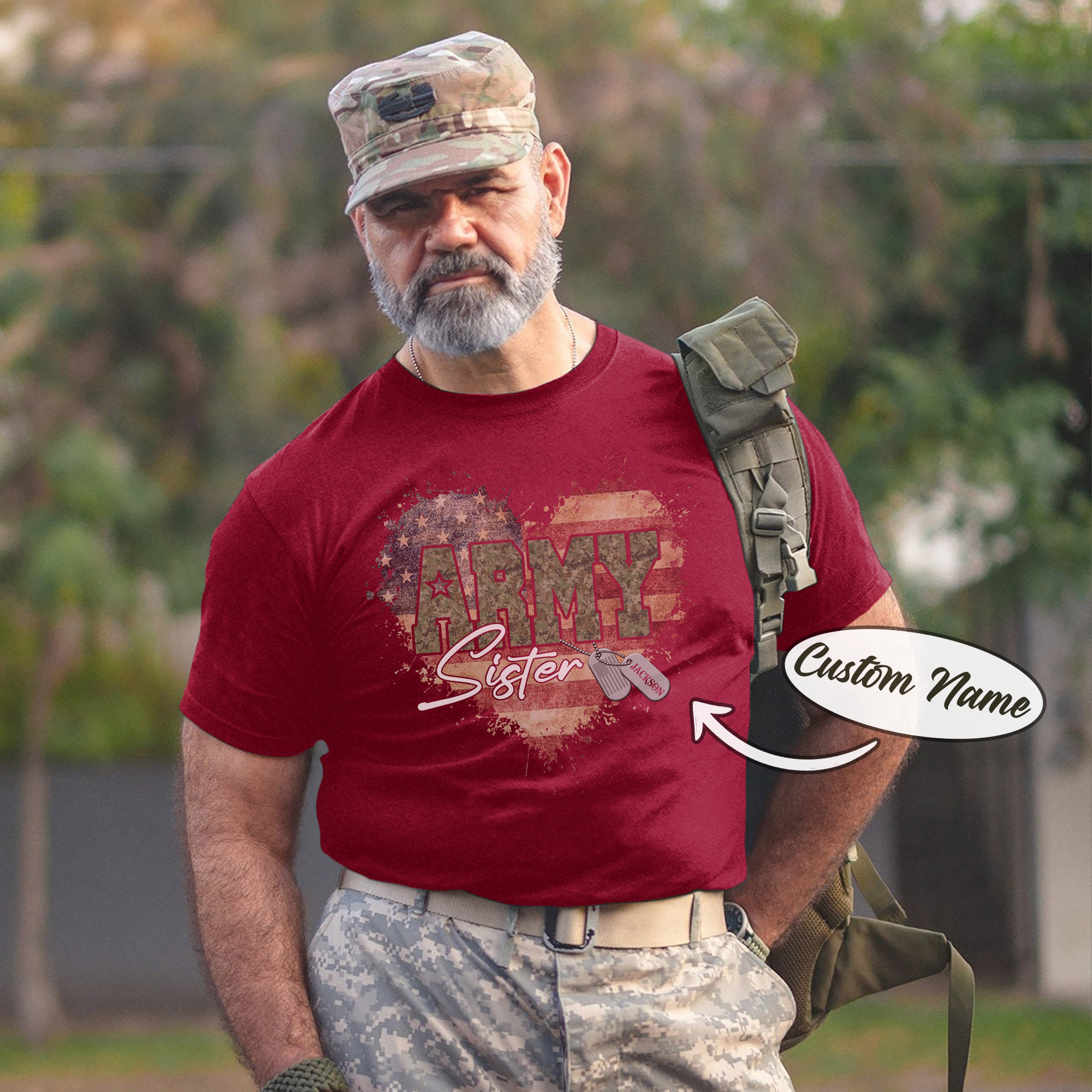 US Army Military Veteran Patriotic Service Tribute Personalized T-Shirt