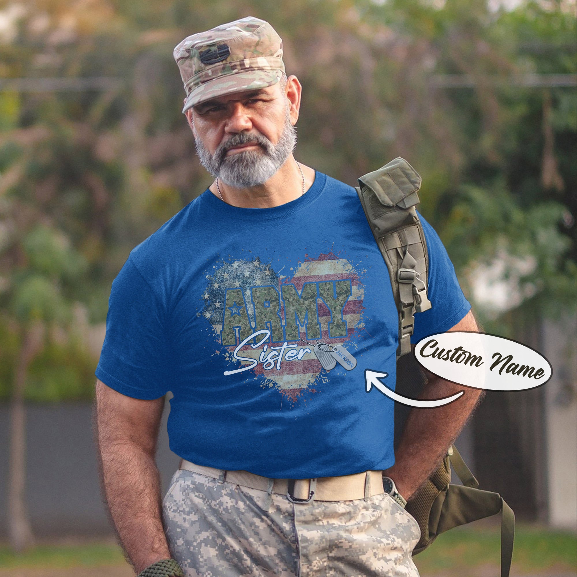 US Army Military Veteran Patriotic Service Tribute Personalized T-Shirt