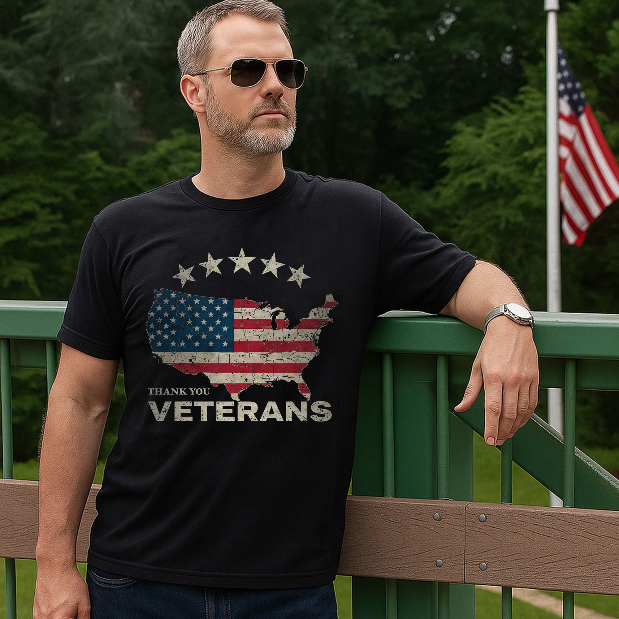 Thank You Veterans US Military Patriotic Honor and Service Tribute T-Shirt
