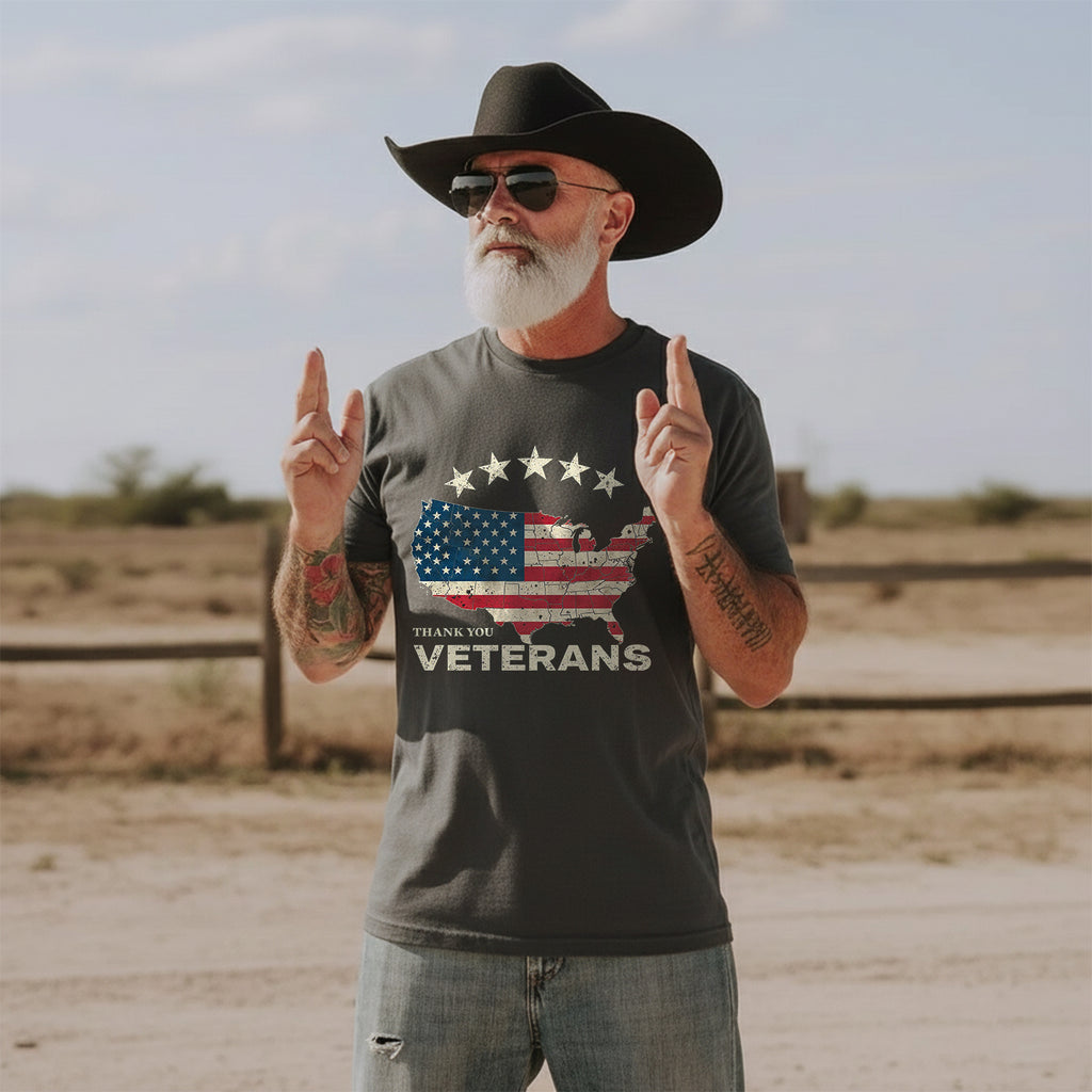 Thank You Veterans US Military Patriotic T-Shirt