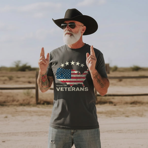Thank You Veterans US Military Patriotic T-Shirt
