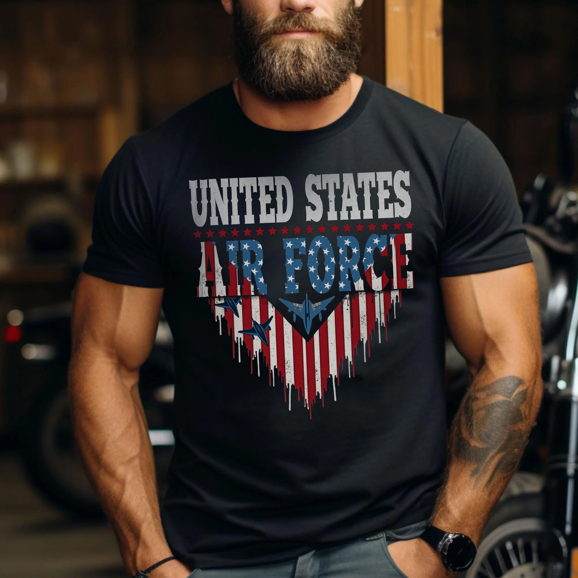 United States Air Force Military Veteran Patriotic Tribute T-Shirt