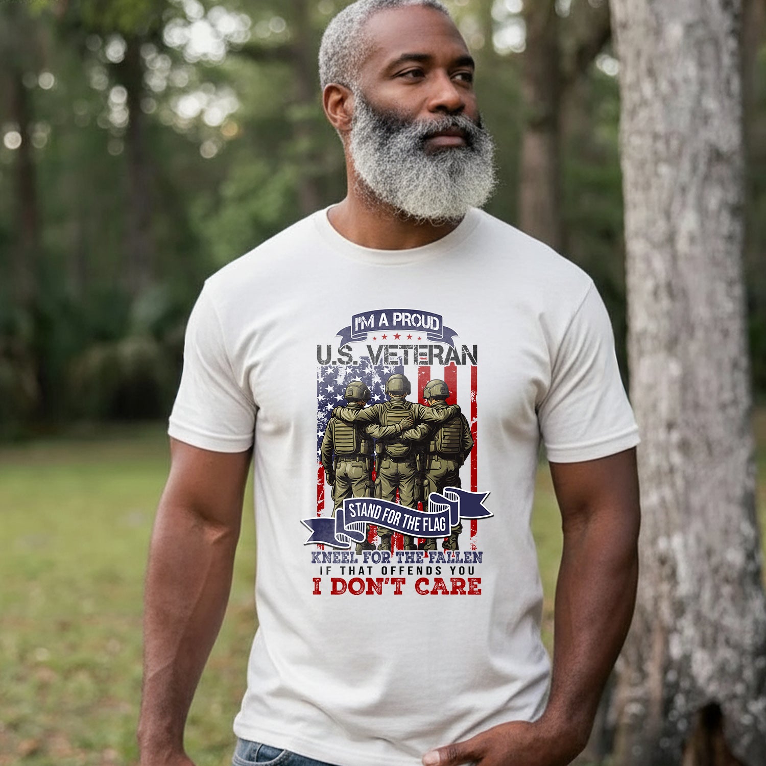 I’m a Proud US Veteran Stand for the Flag T-Shirt Secondary image