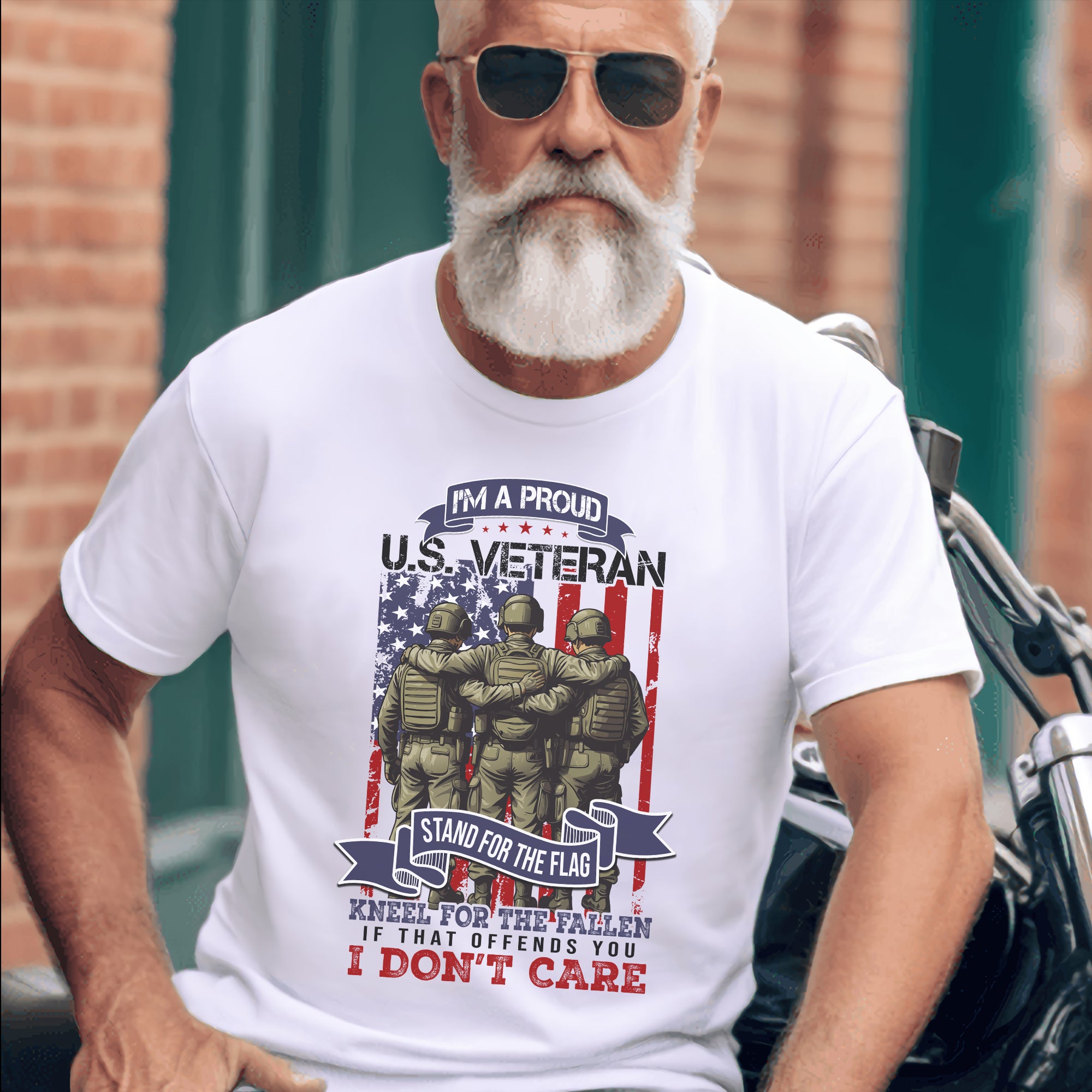 I’m a Proud US Veteran Stand for the Flag Kneel for the Fallen If That Offends You I Don’t Care T-Shirt