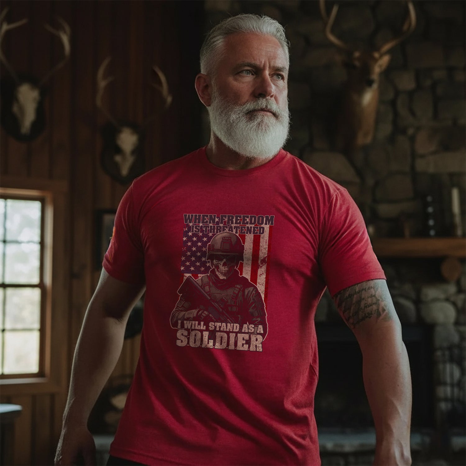When Freedom Is Threatened I Will Stand as a Soldier T-Shirt Secondary image