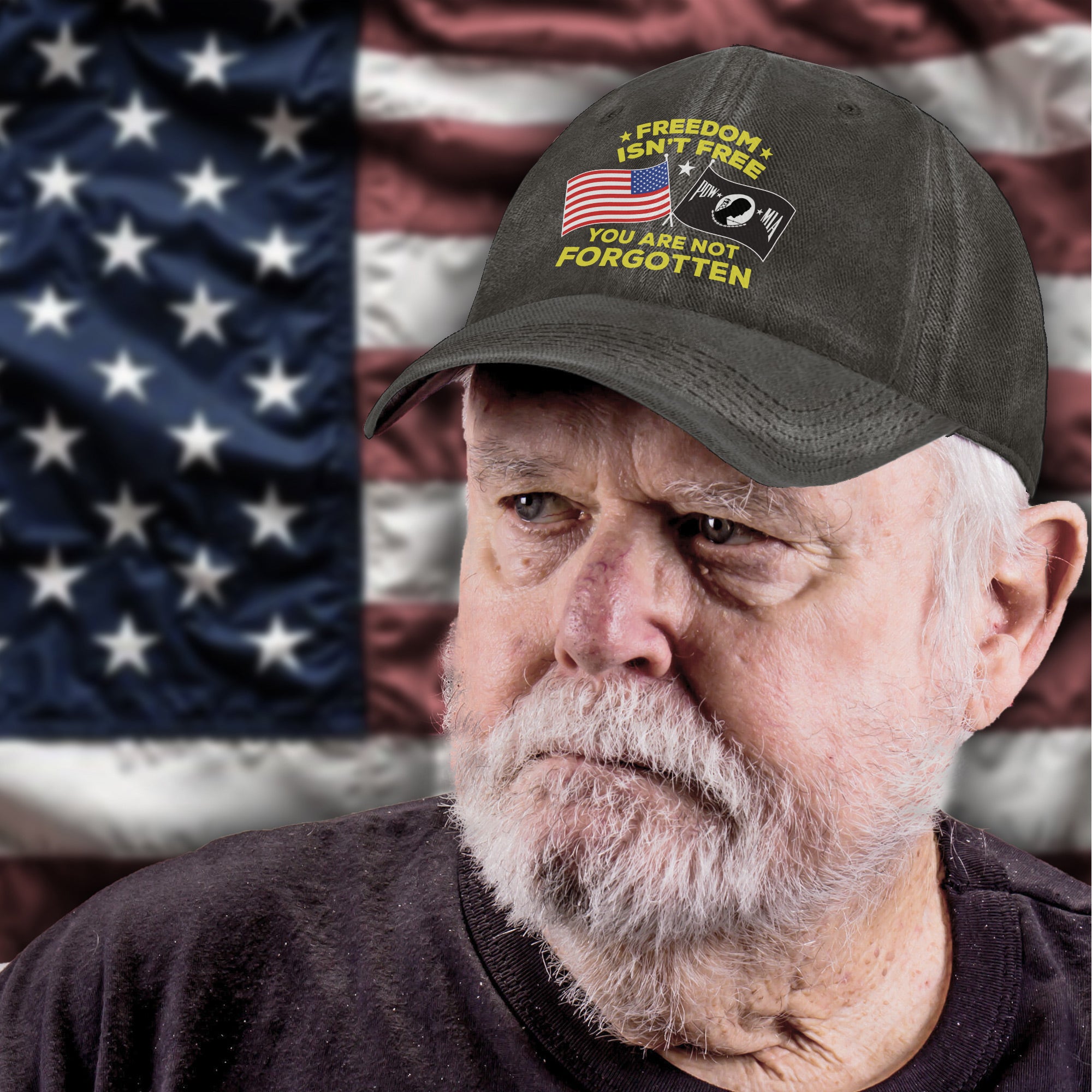 Freedom Isn’t Free You Are Not Forgotten Proud US Military Veteran Honor Baseball Cap
