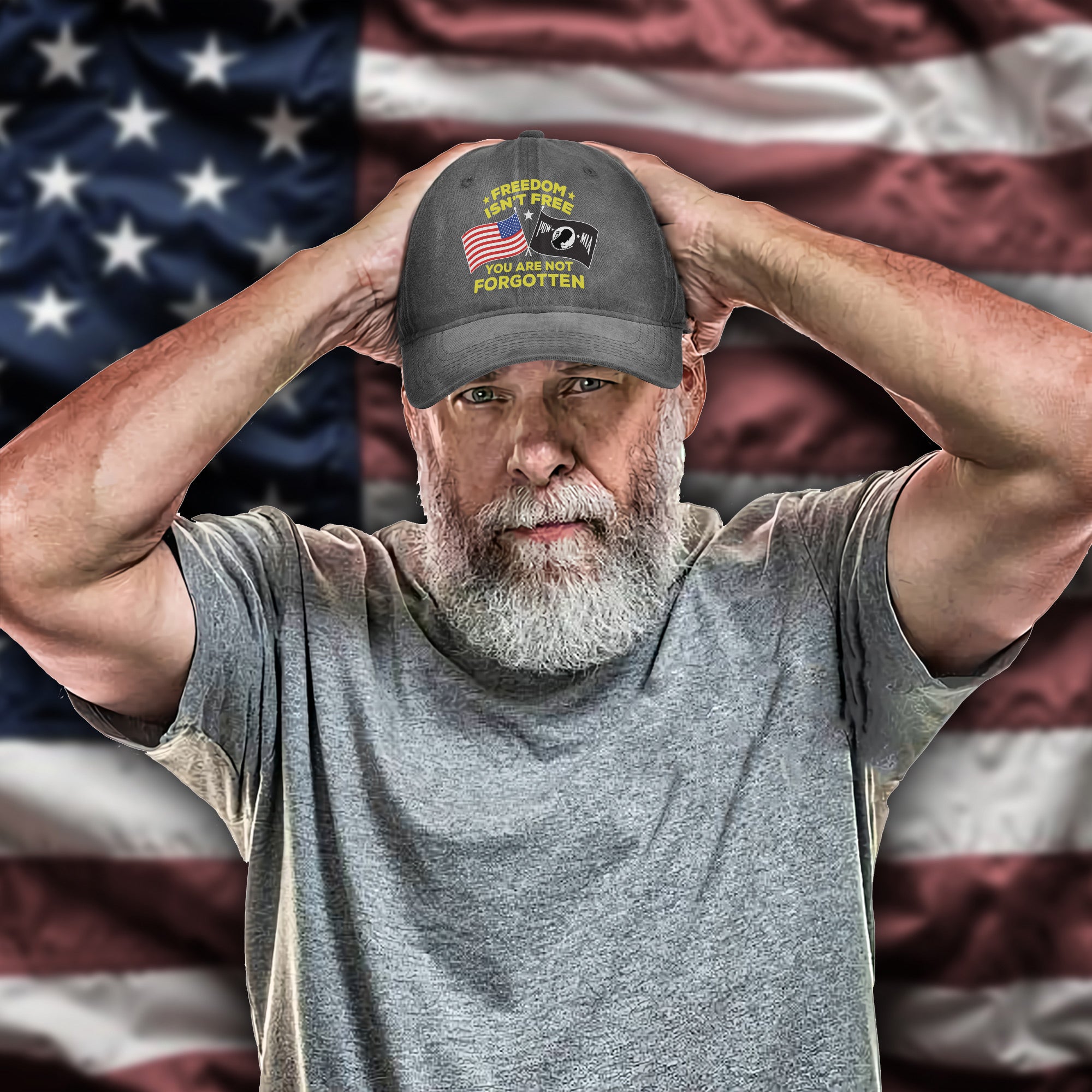 Freedom Isn’t Free You Are Not Forgotten Proud US Military Veteran Honor Baseball Cap