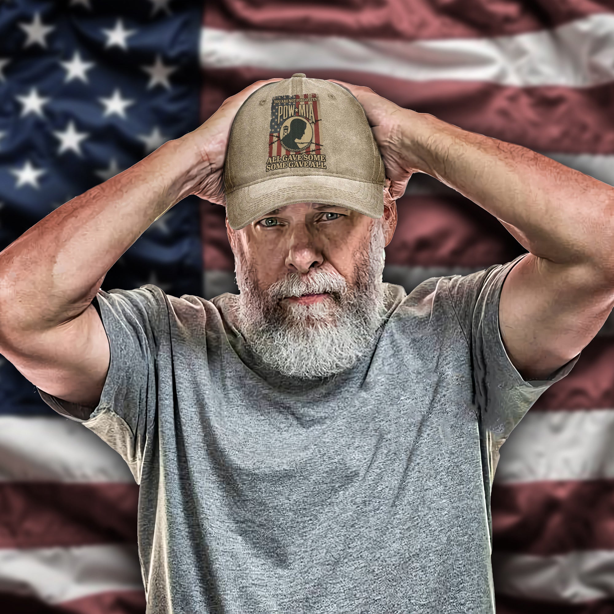 POW MIA All Gave Some Some Gave All You Are Not Forgotten US Military Veteran Honor Baseball Cap