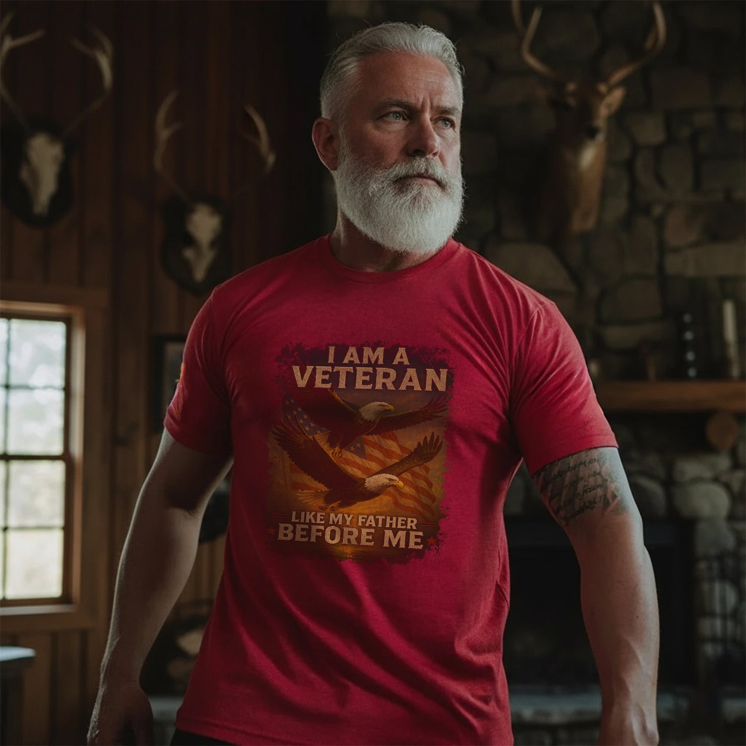 I Am a Veteran Like My Father Before Me US T-Shirt Secondary image