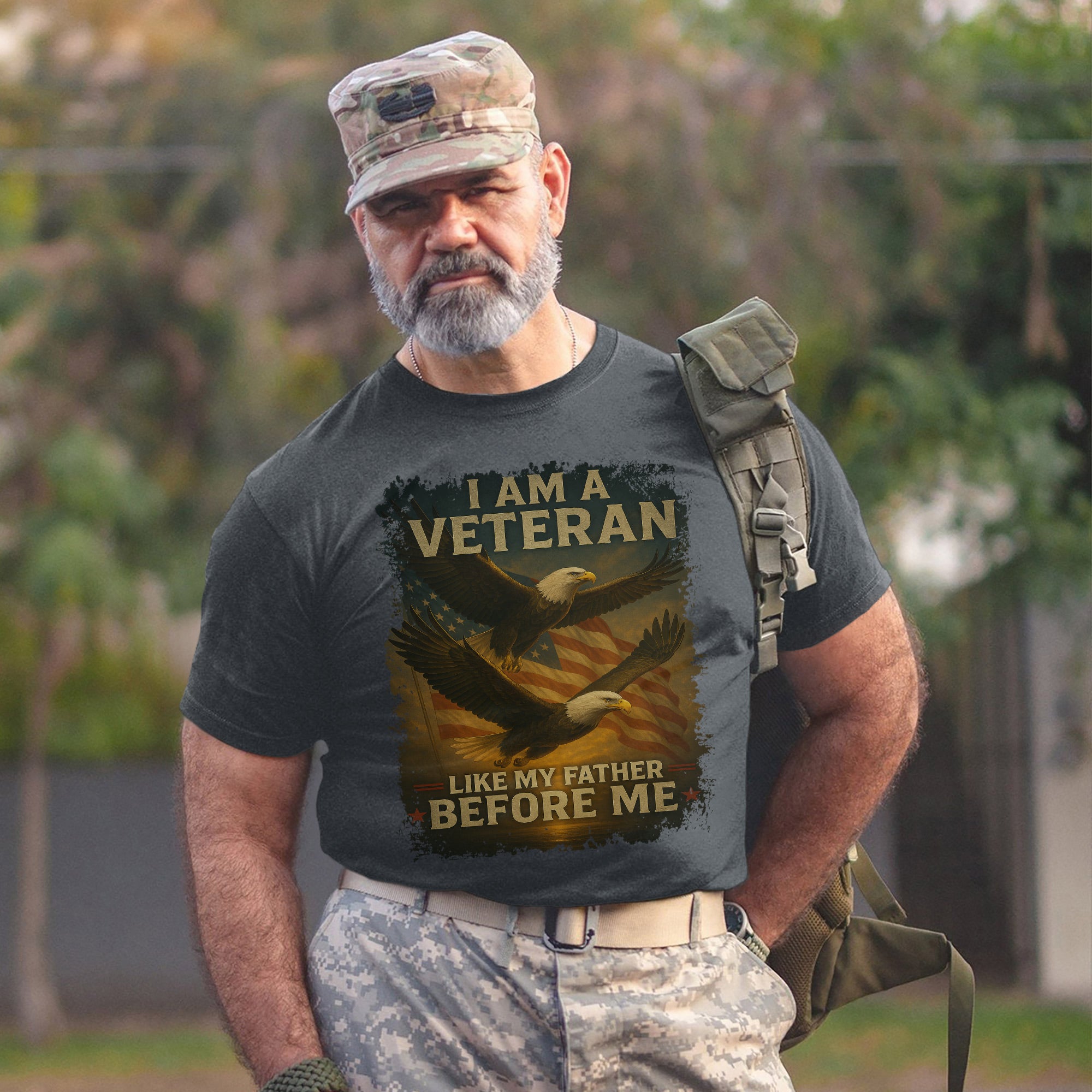 I Am a Veteran Like My Father Before Me US Military Patriotic Tribute T-Shirt
