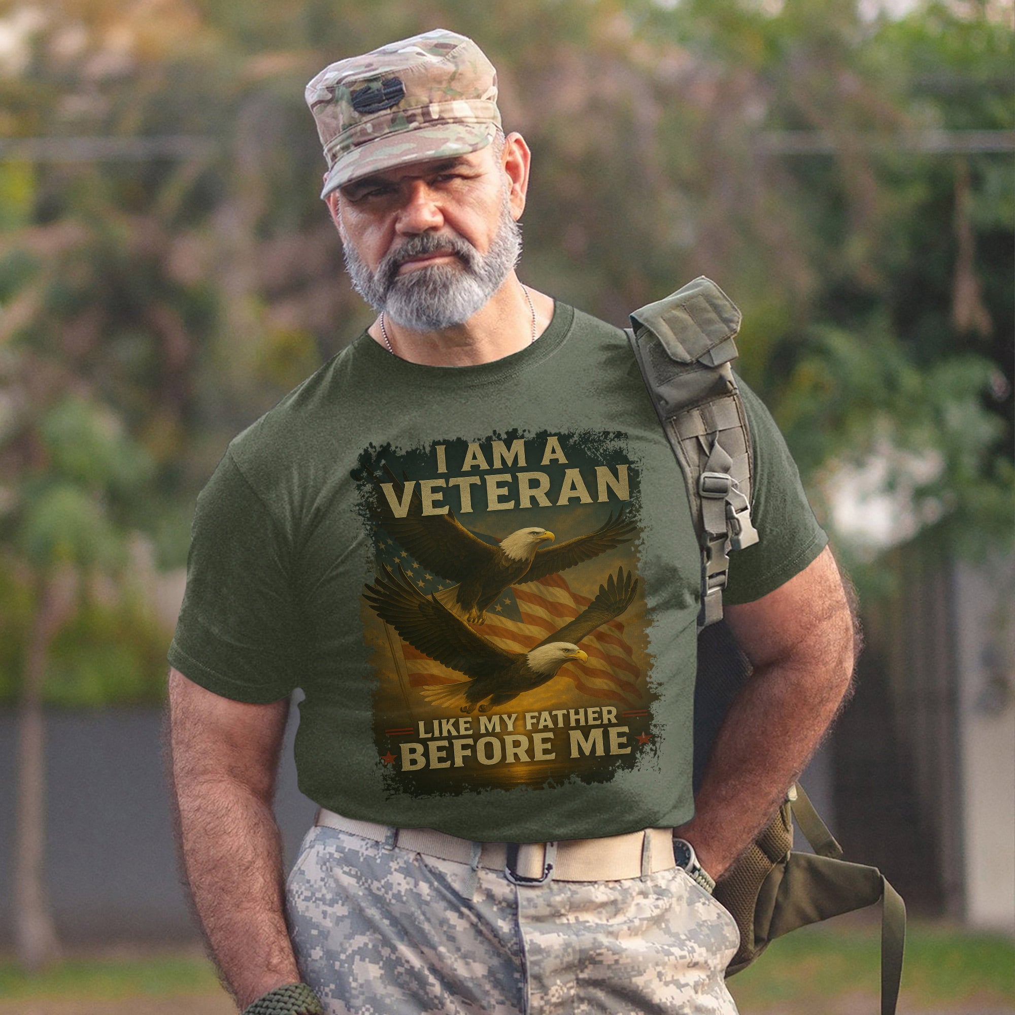 I Am a Veteran Like My Father Before Me US Military Patriotic Tribute T-Shirt
