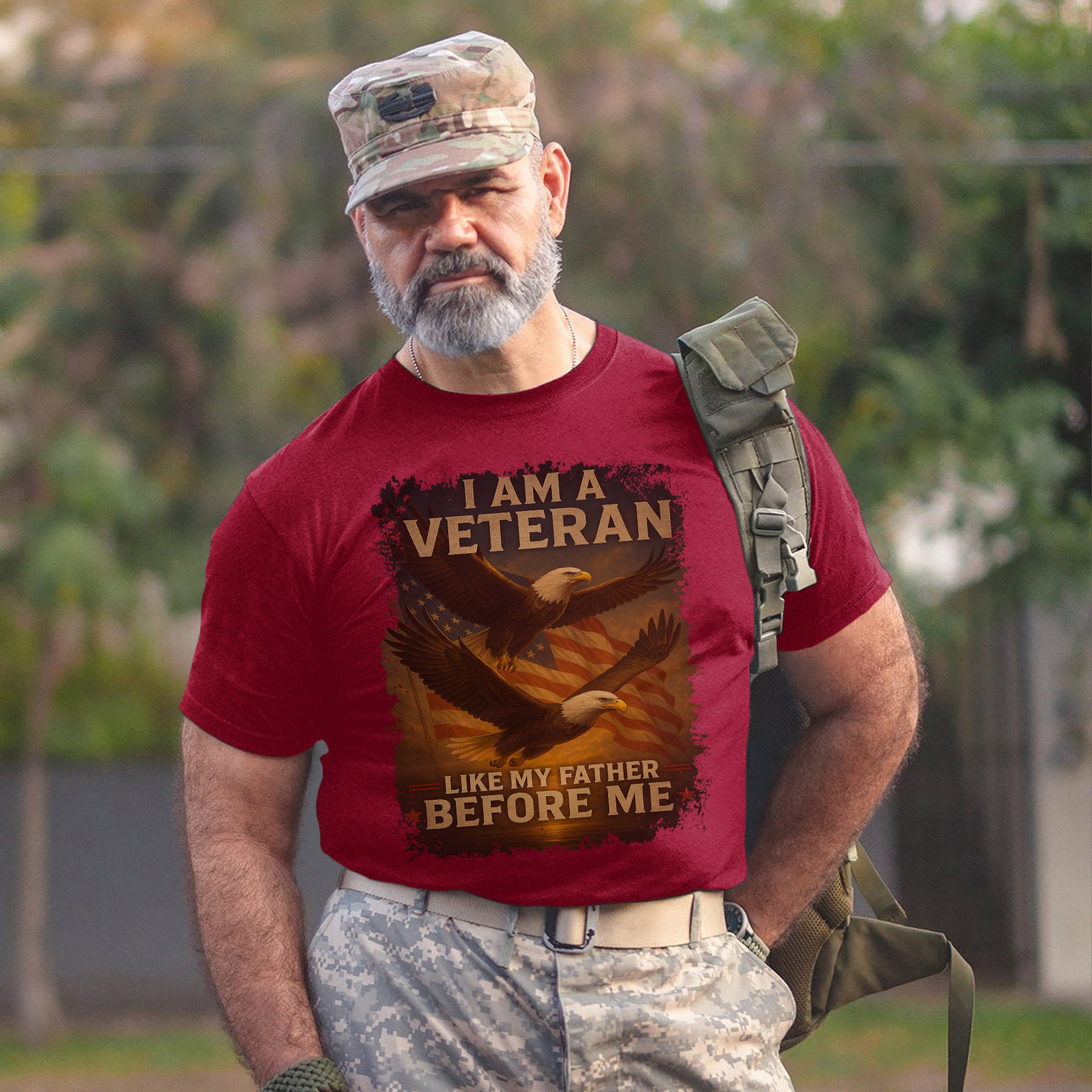 I Am a Veteran Like My Father Before Me US Military Patriotic Tribute T-Shirt