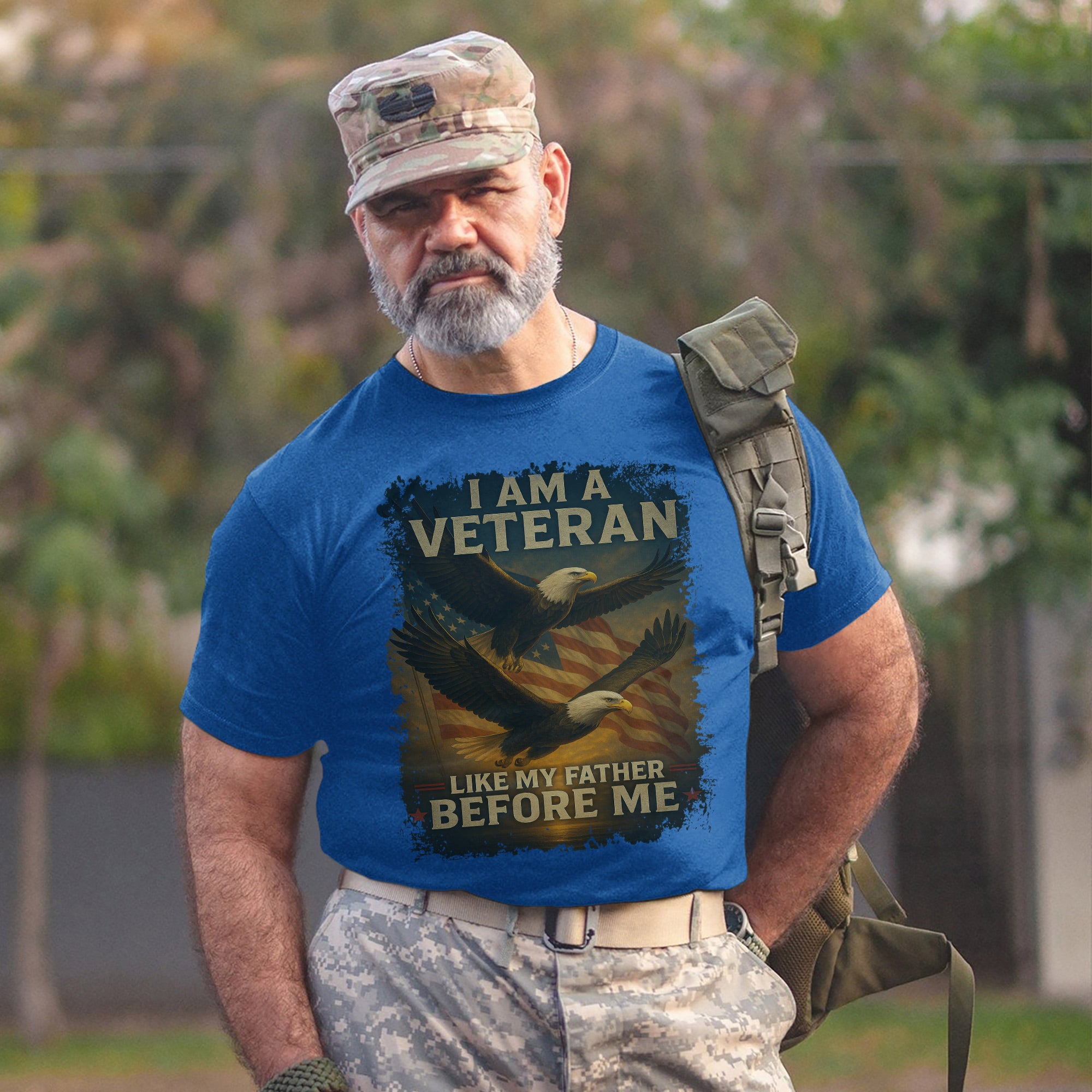 I Am a Veteran Like My Father Before Me US Military Patriotic Tribute T-Shirt