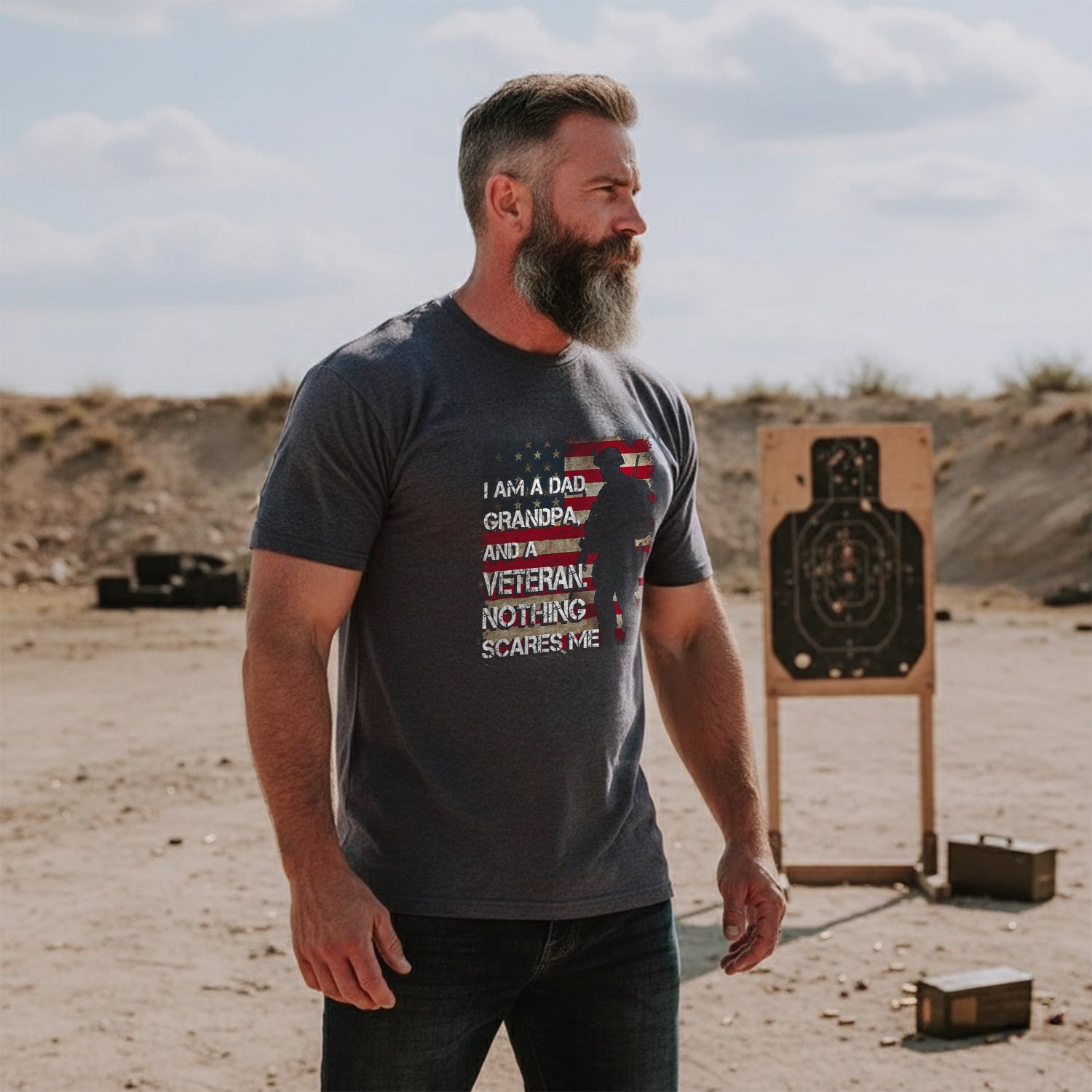 I Am a Dad Grandpa and a Veteran Nothing T-Shirt