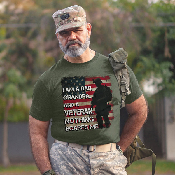 I Am a Dad Grandpa and a Veteran Nothing T-Shirt