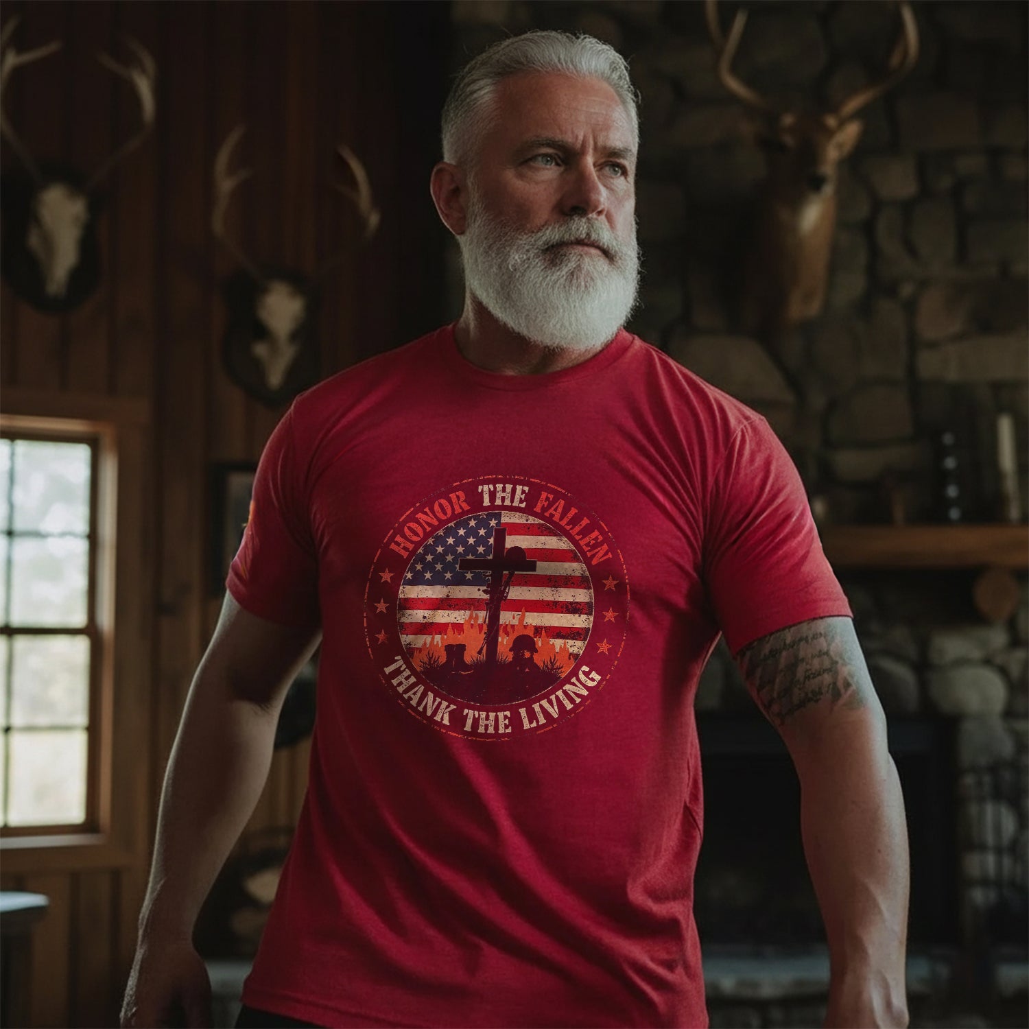 Honor the Fallen Thank the Living Proud US T-Shirt Secondary image