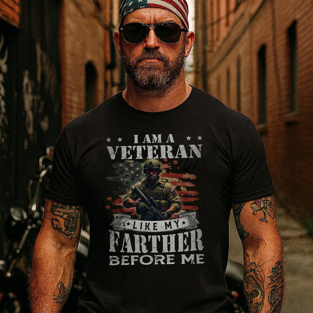 I Am a Veteran Like My Father Before Me Proud US Military Tribute T-Shirt