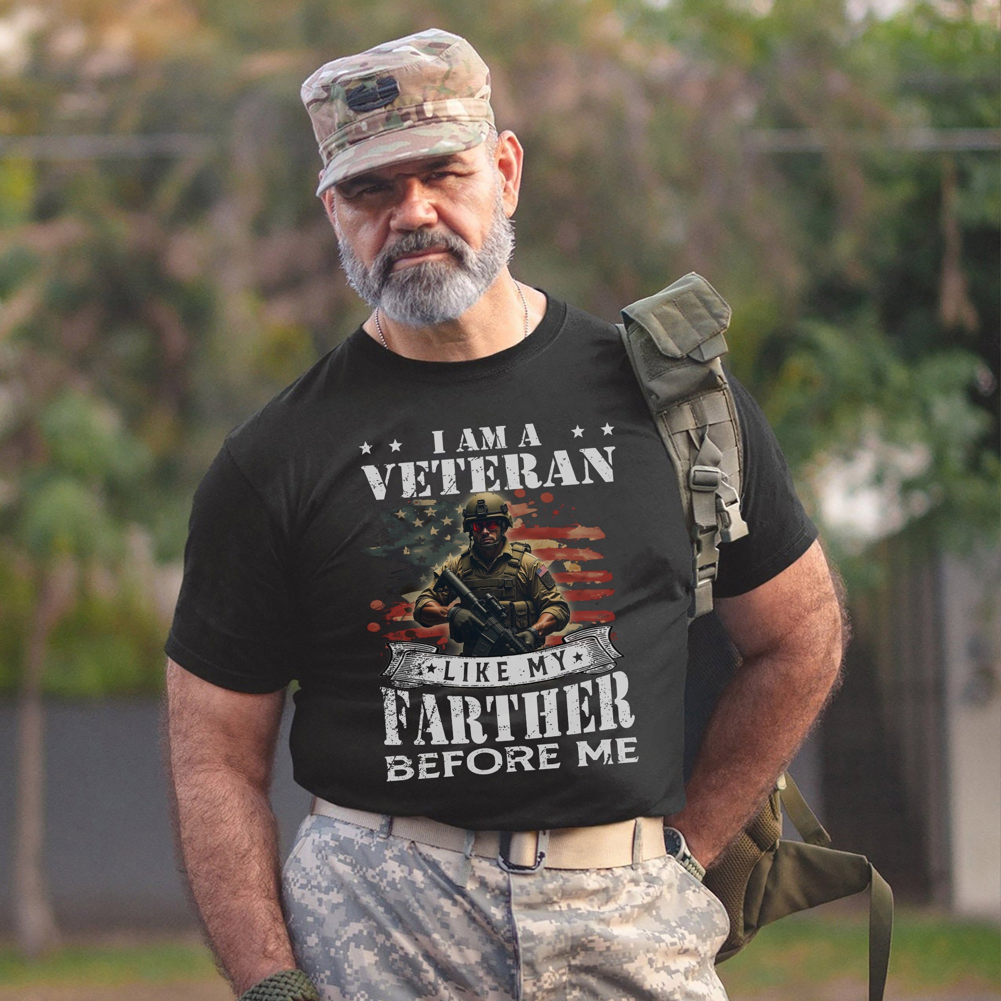I Am a Veteran Like My Father Before Me Proud US Military Tribute T-Shirt