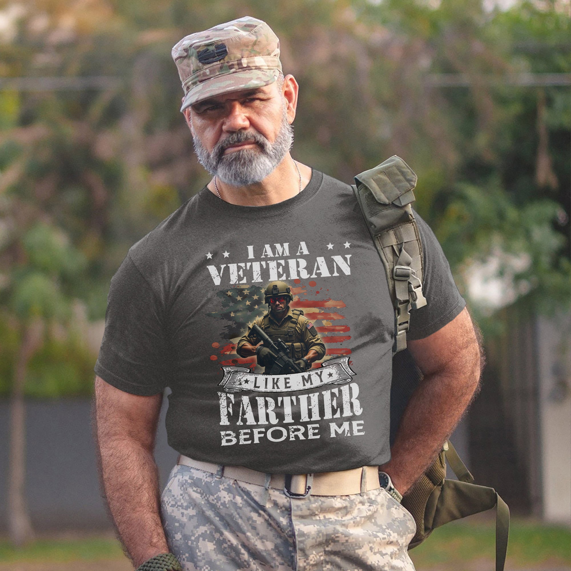 I Am a Veteran Like My Father Before Me Proud US Military Tribute T-Shirt