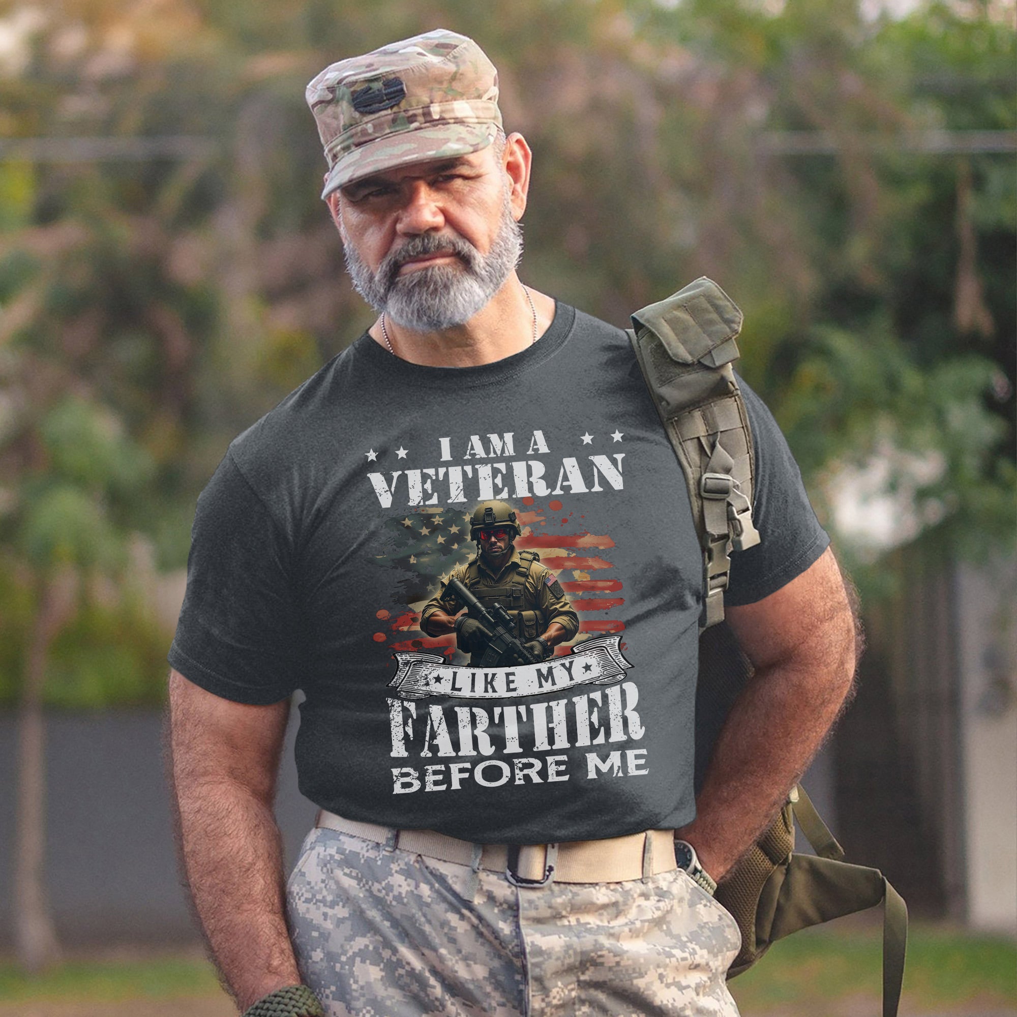 I Am a Veteran Like My Father Before Me Proud US Military Tribute T-Shirt