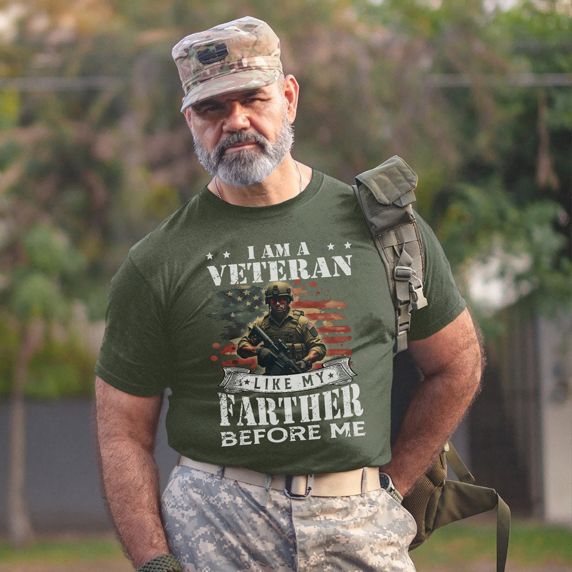 I Am a Veteran Like My Father Before Me Proud US Military Tribute T-Shirt