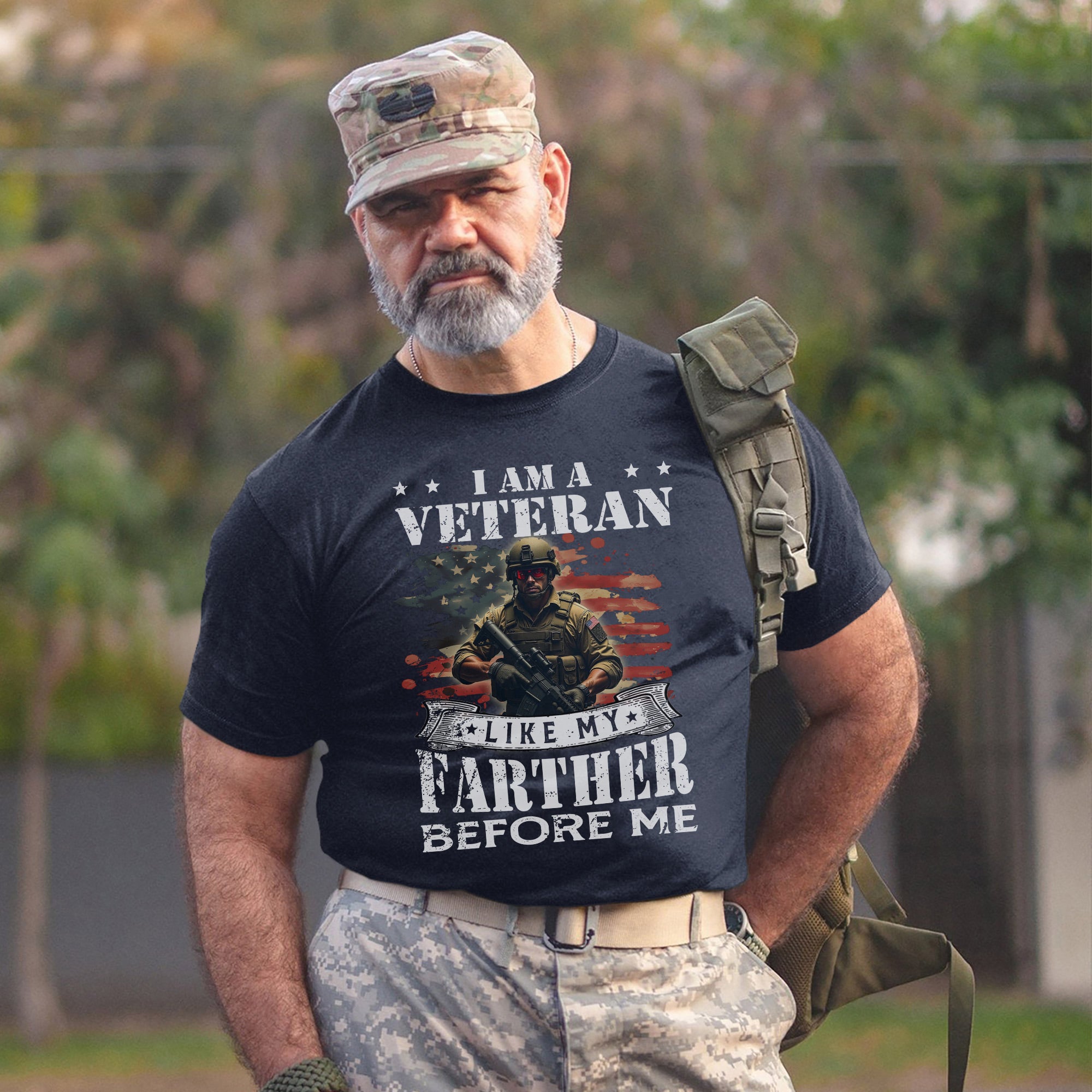 I Am a Veteran Like My Father Before Me Proud US Military Tribute T-Shirt