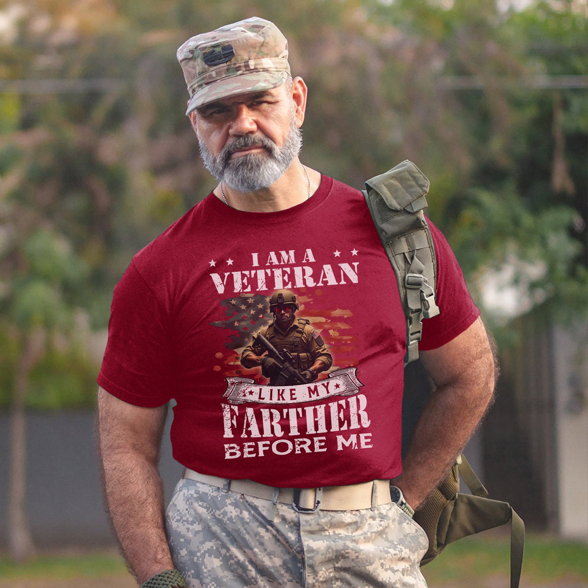 I Am a Veteran Like My Father Before Me Proud US Military Tribute T-Shirt
