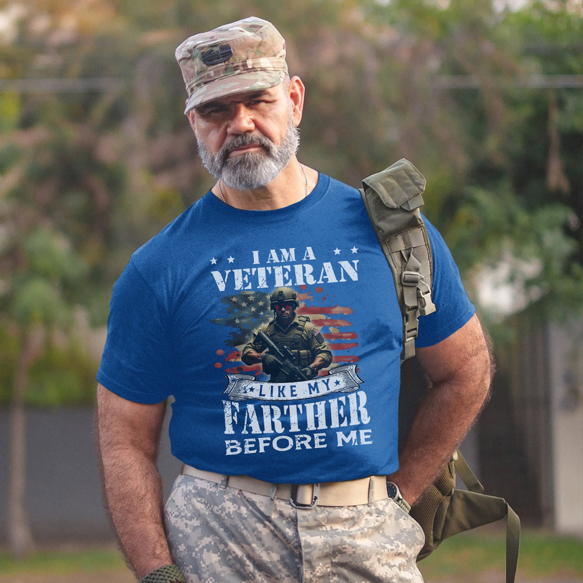 I Am a Veteran Like My Father Before Me Proud US Military Tribute T-Shirt