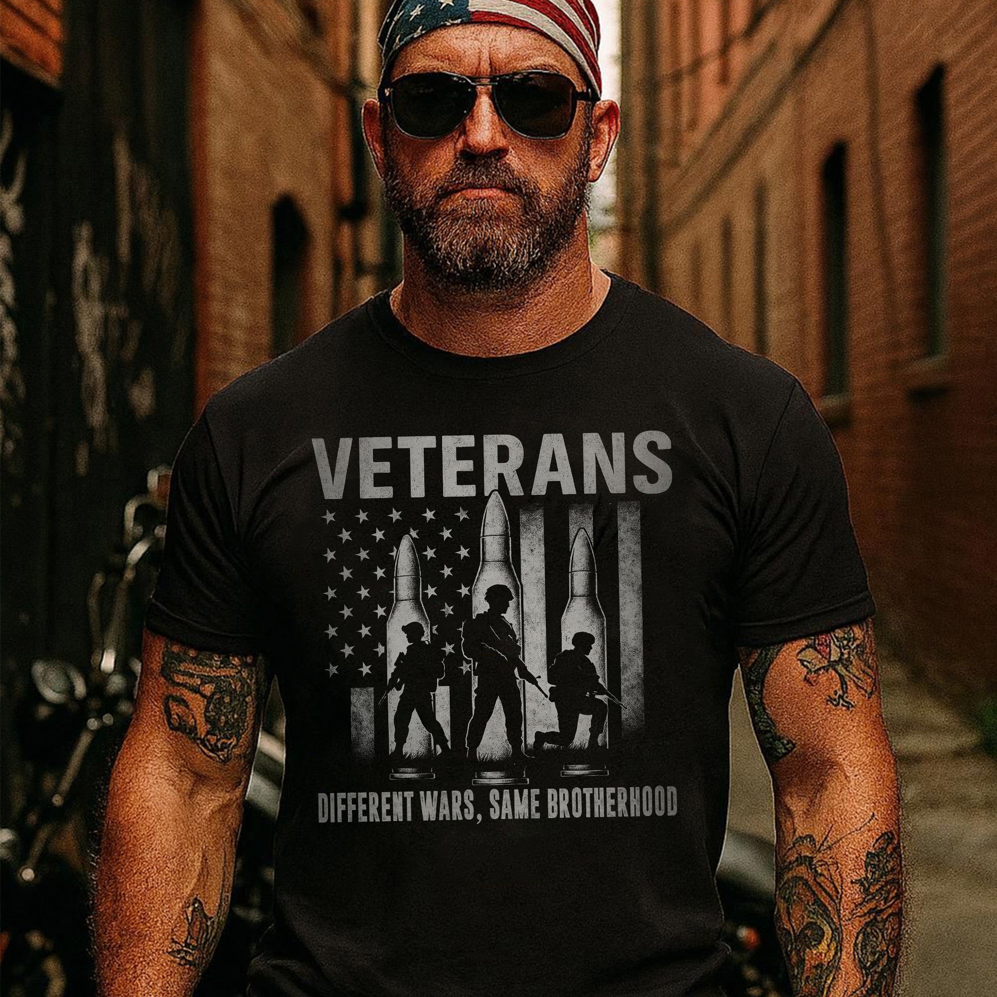 US Army Different Wars Same Brotherhood Military Veteran Patriotic Tribute T-Shirt