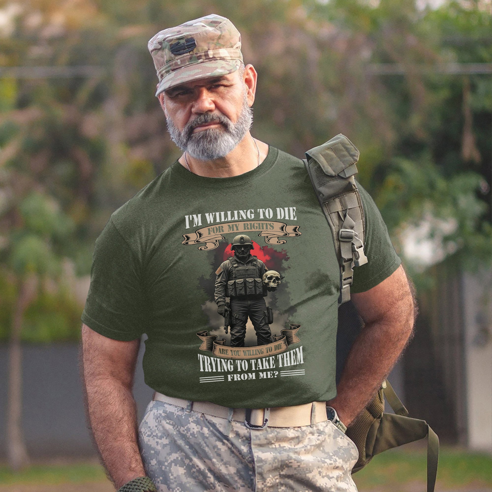 I’m Willing to Die for My Rights Are You Willing to Die Trying to Take Them US Military Veteran T-Shirt