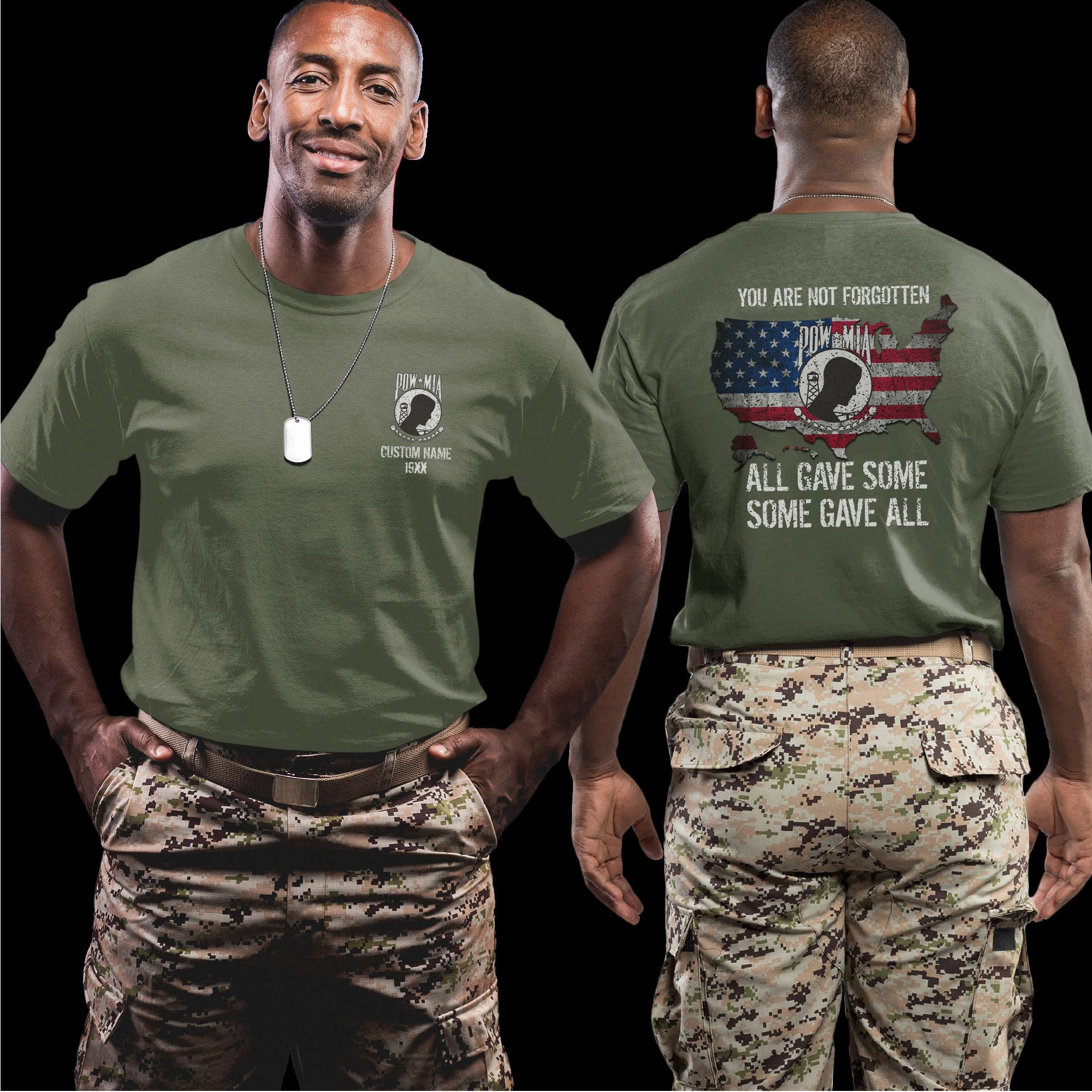 All Gave Some Some Gave All You Are Not Forgotten US Military Veteran Tribute Personalized T-Shirt