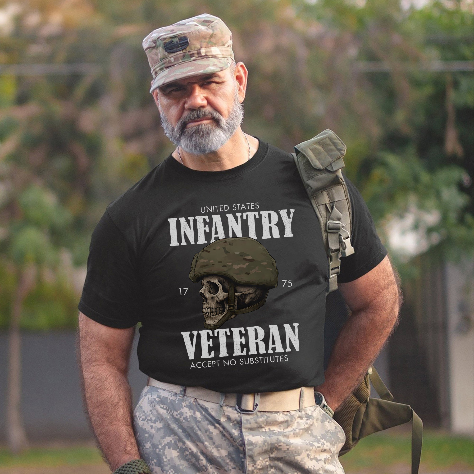 United States Infantry 1775 Veteran Accept No Substitutes US Military Patriotic Tribute T-Shirt