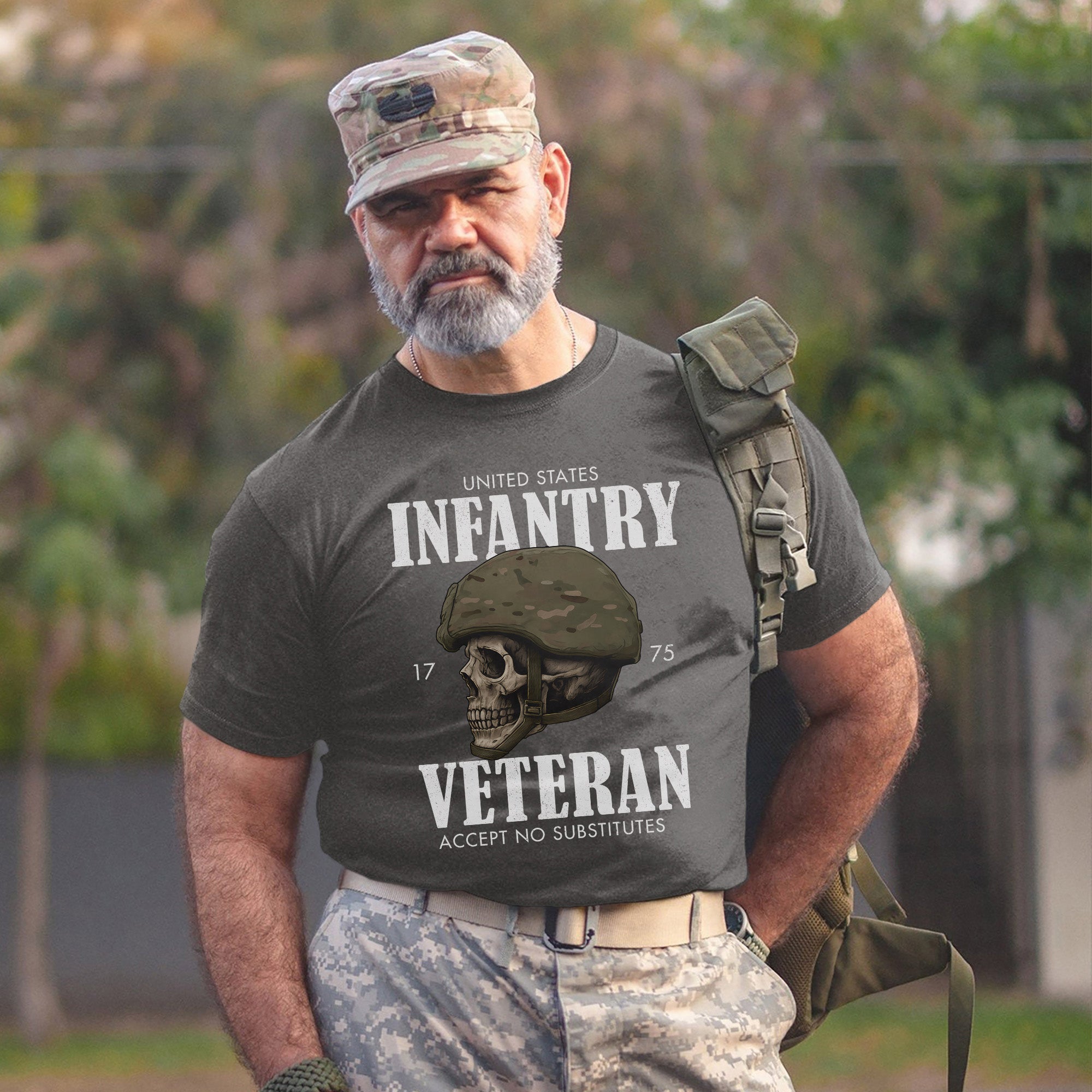 United States Infantry 1775 Veteran Accept No Substitutes US Military Patriotic Tribute T-Shirt