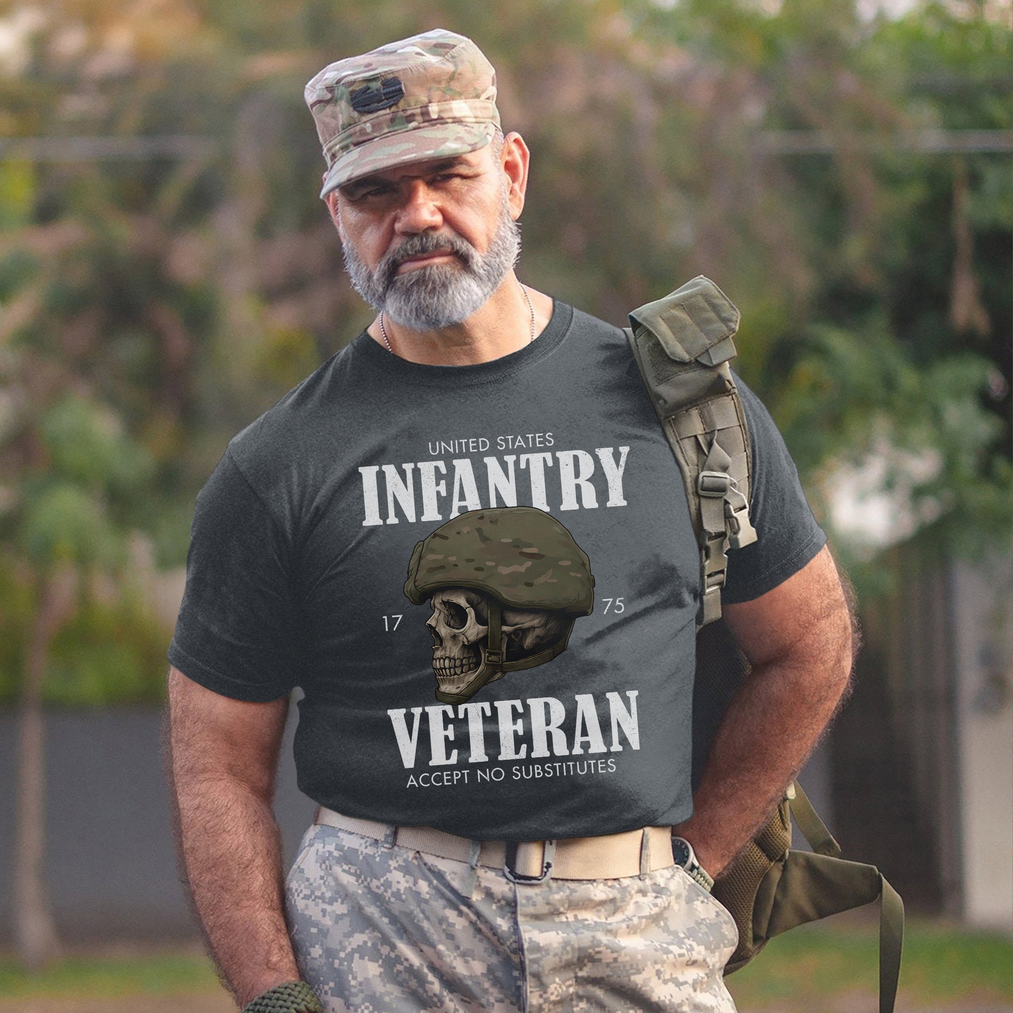 United States Infantry 1775 Veteran Accept No Substitutes US Military Patriotic Tribute T-Shirt