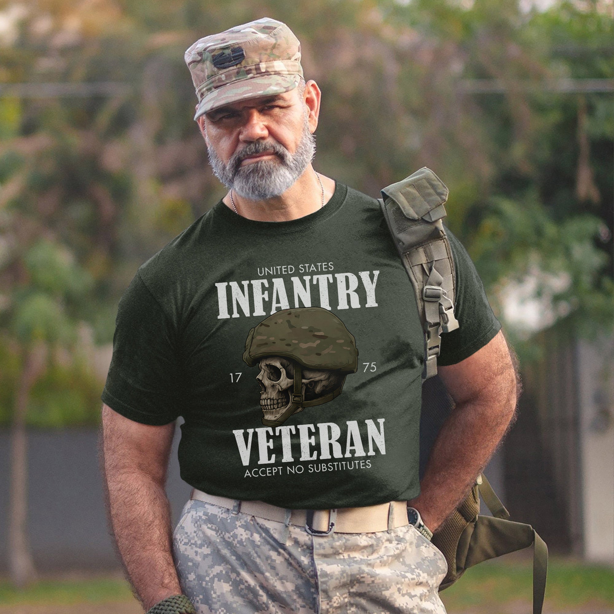 United States Infantry 1775 Veteran Accept No Substitutes US Military Patriotic Tribute T-Shirt