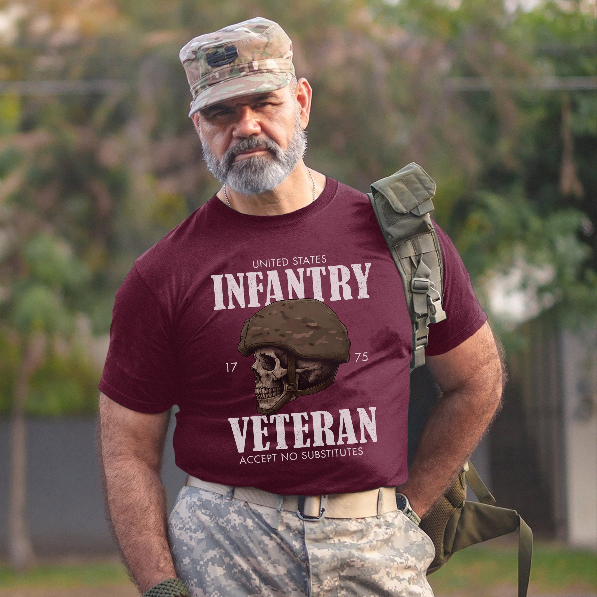 United States Infantry 1775 Veteran Accept No Substitutes US Military Patriotic Tribute T-Shirt