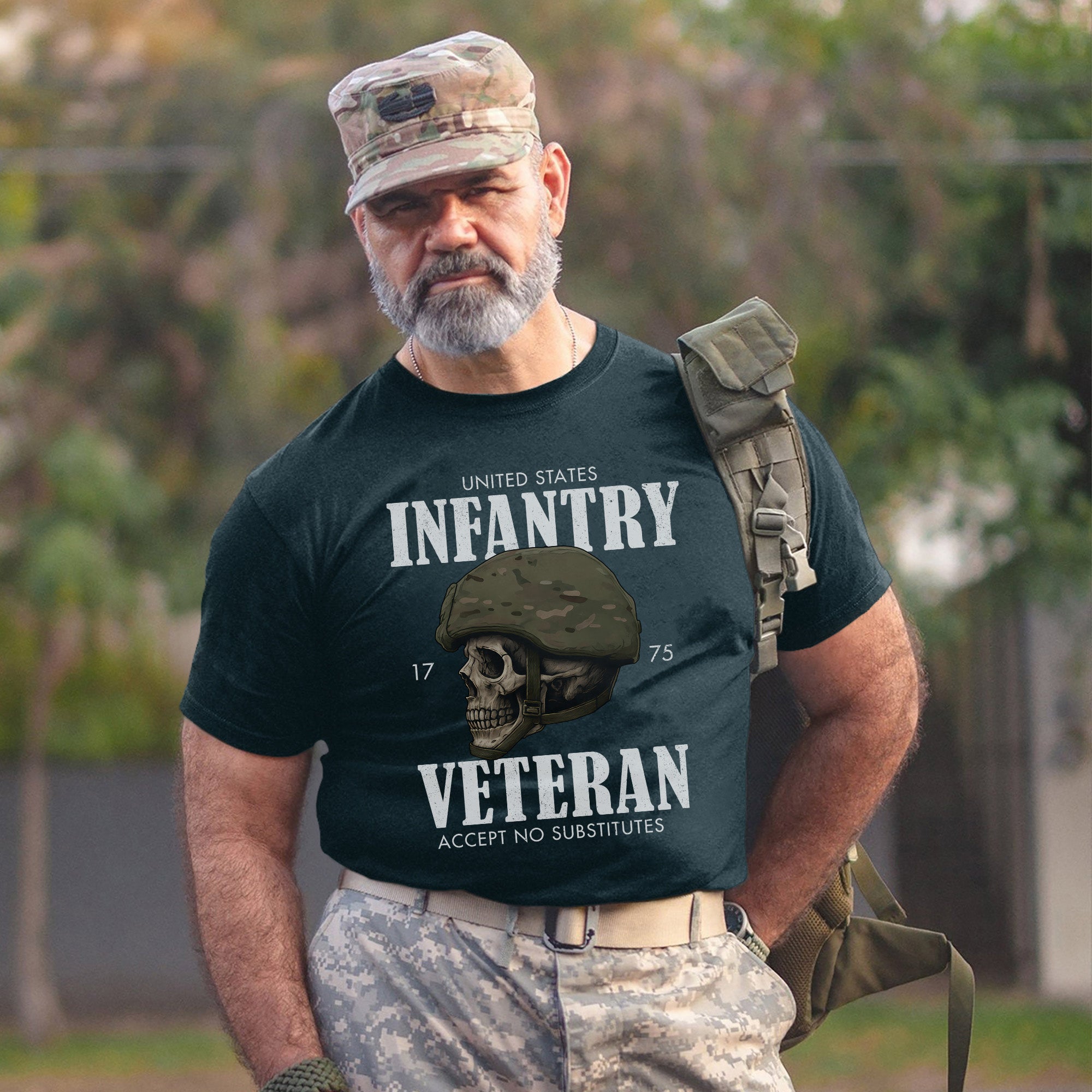 United States Infantry 1775 Veteran Accept No Substitutes US Military Patriotic Tribute T-Shirt