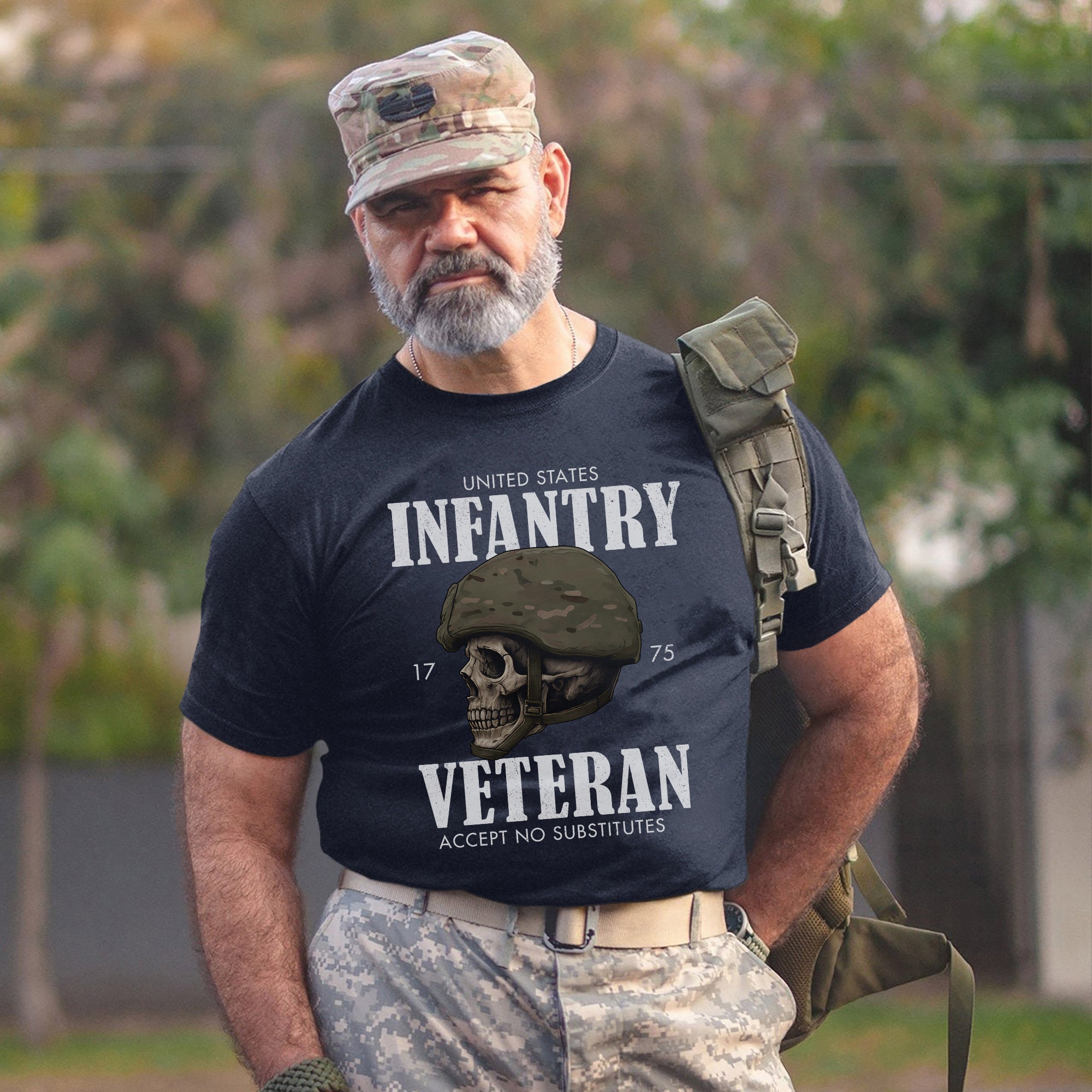 United States Infantry 1775 Veteran Accept No Substitutes US Military Patriotic Tribute T-Shirt