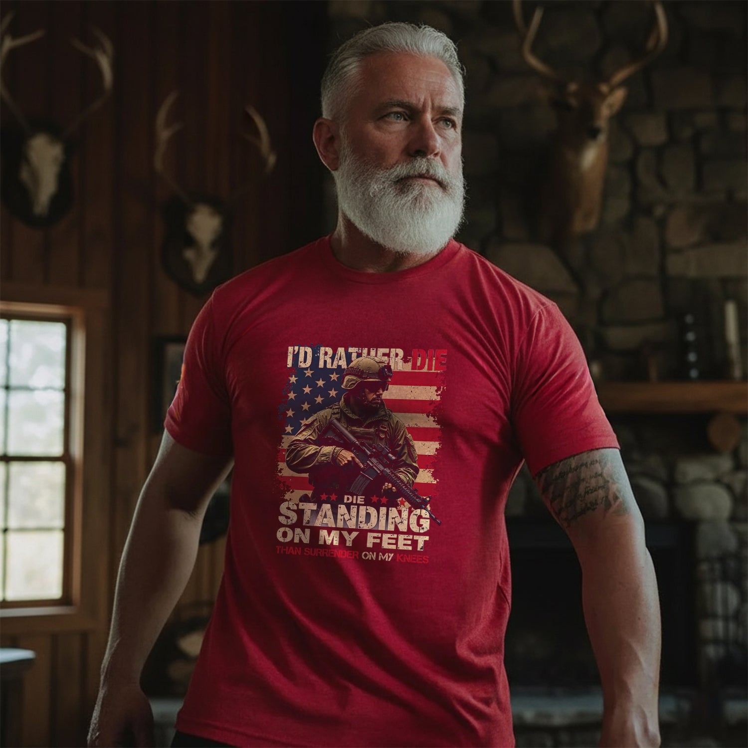I'd Rather Die Standing Than Kneel Bold T-Shirt Secondary image