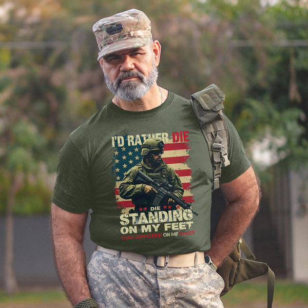 I'd Rather Die Standing Than Kneel Bold T-Shirt