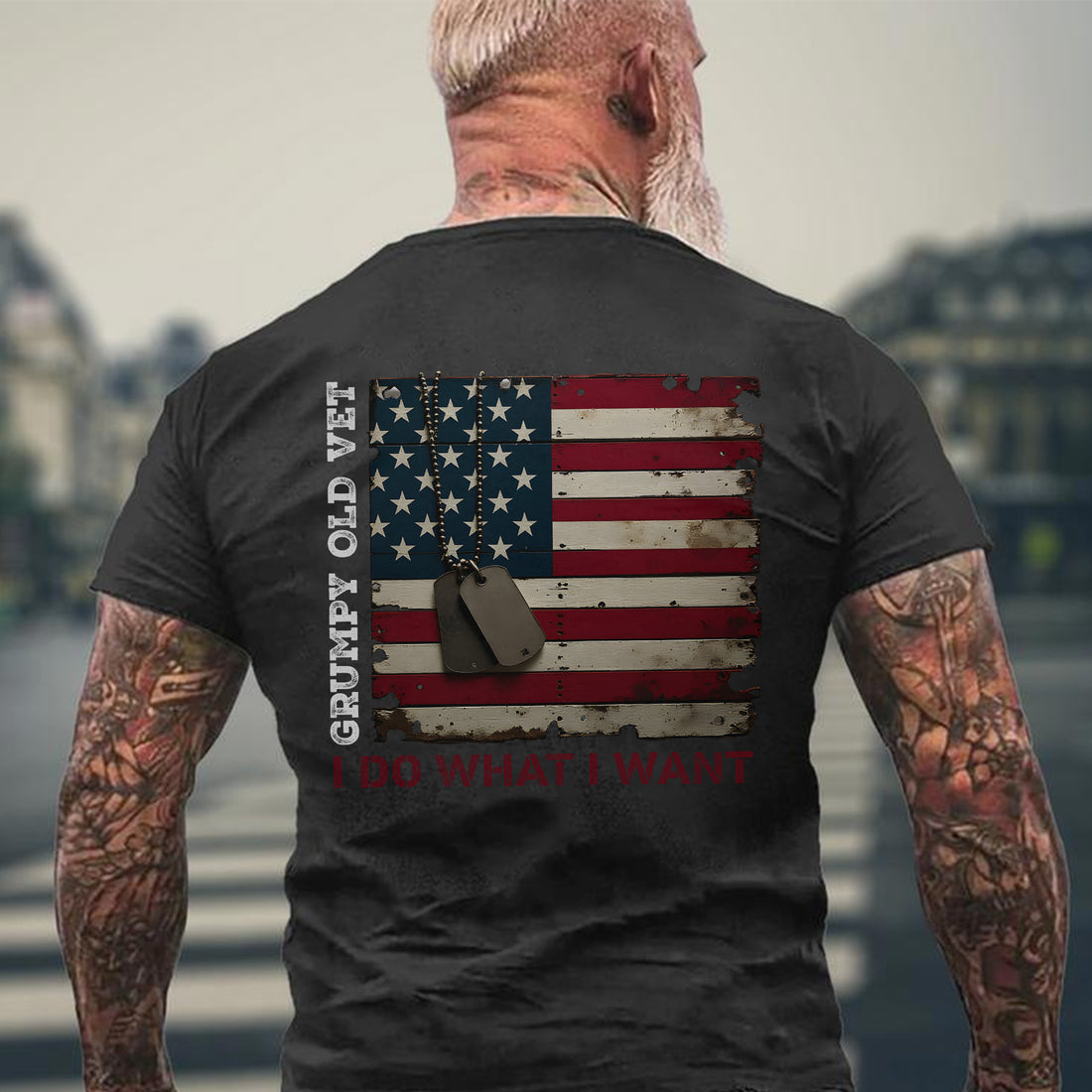 Grumpy Old Vet I Do What I Want Defiant Military Design for Tough and Independent Veterans T-Shirt