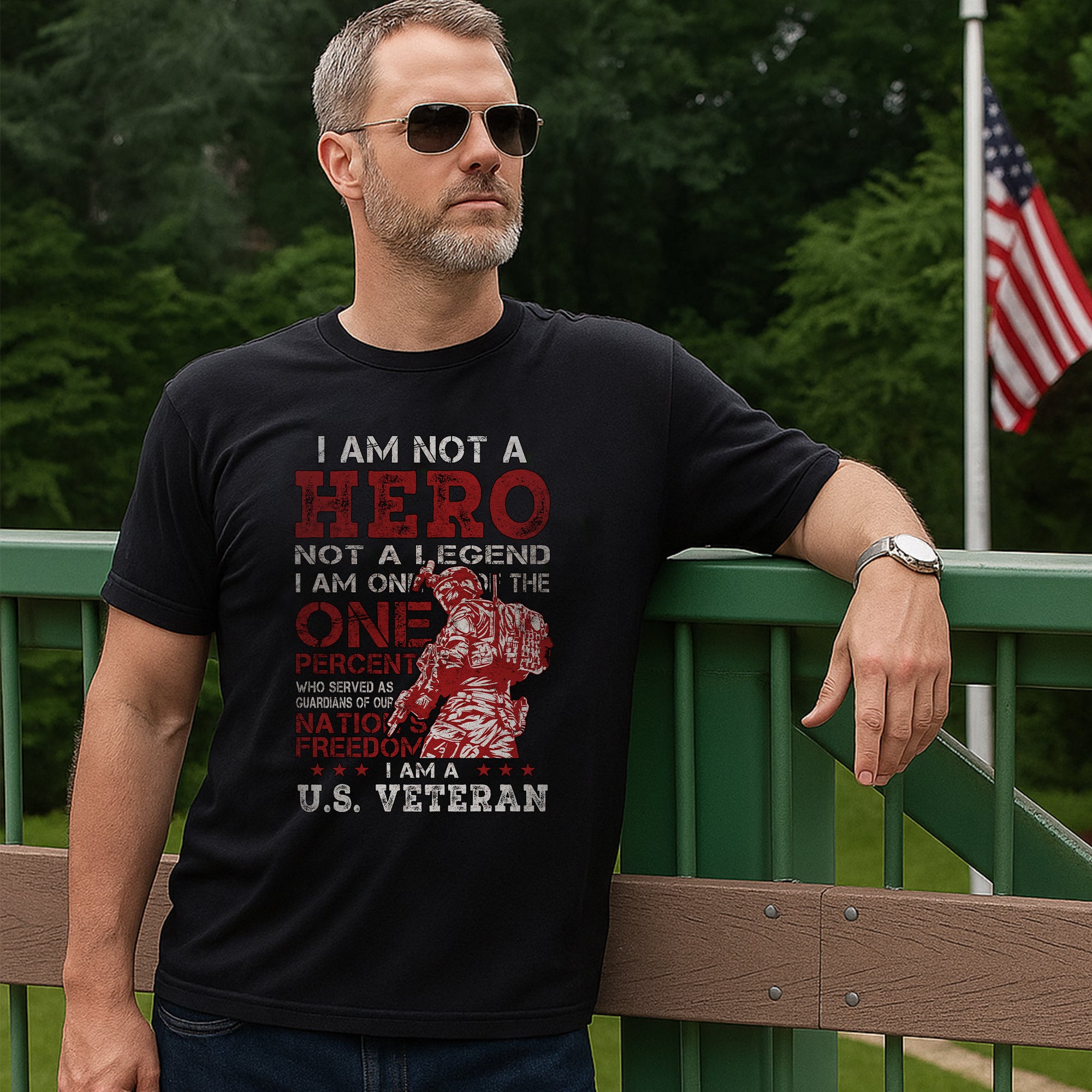 I Am One of the One Percent Who Served Not a Hero Not a Legend Just a Proud U.S. Veteran T-Shirt