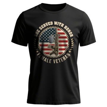 She Served With Honor Female Personalized T-Shirt