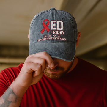 Red Friday Remember Everyone Deployed Until They All Come Home US Military Veteran Support Baseball Cap